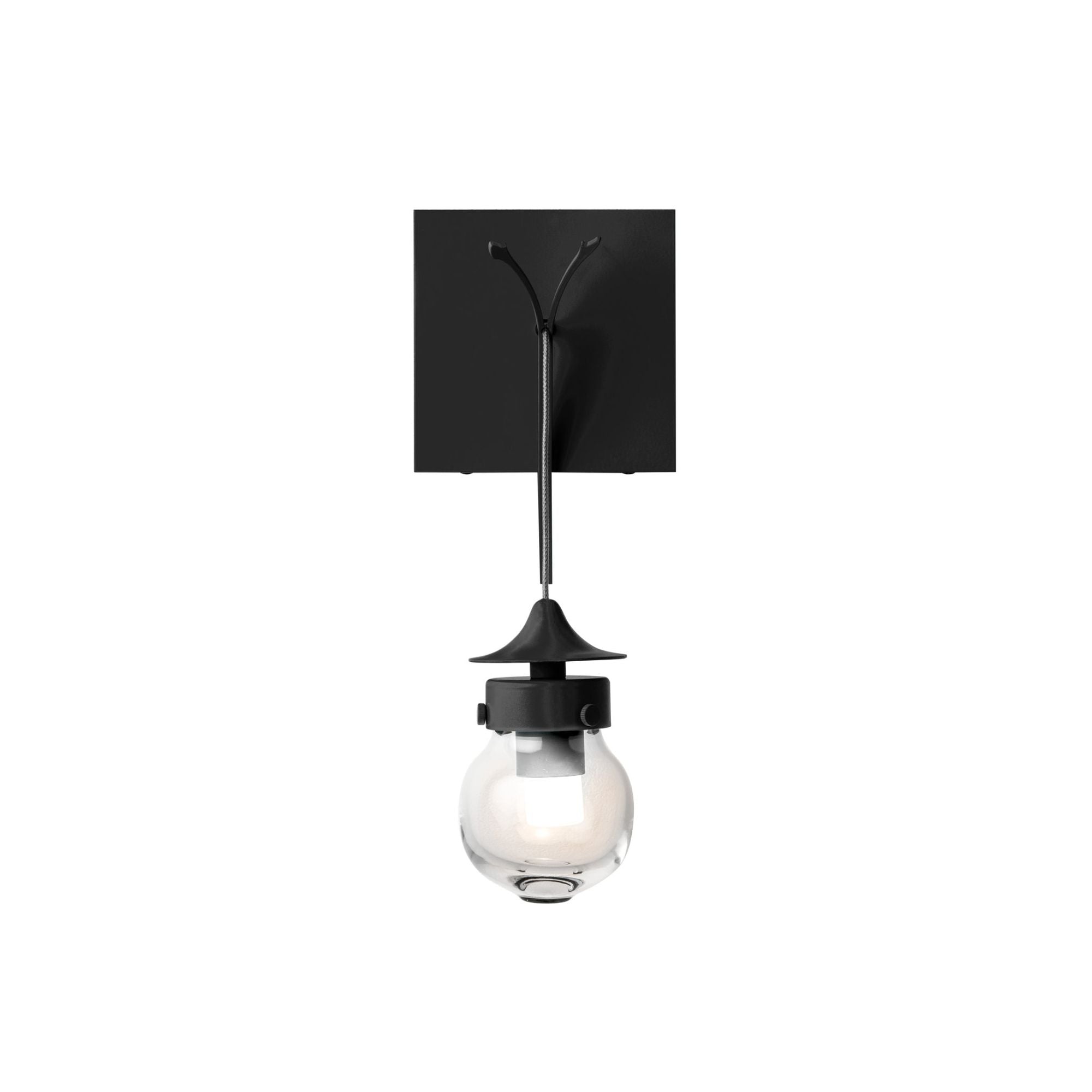 Kiwi Sconce 1-Light Clear Glass (ZM) in Black