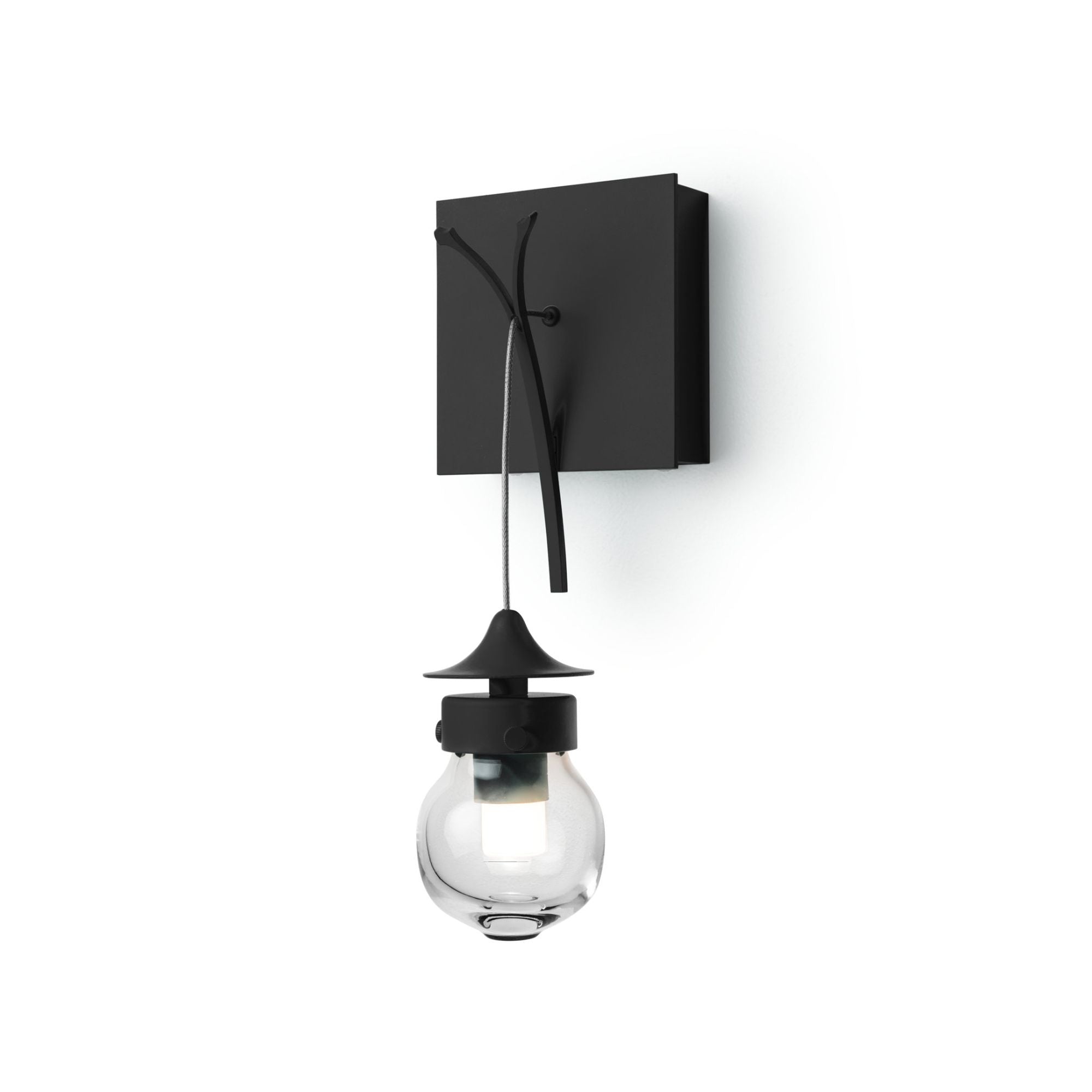 Kiwi Sconce 1-Light Clear Glass (ZM) in Black