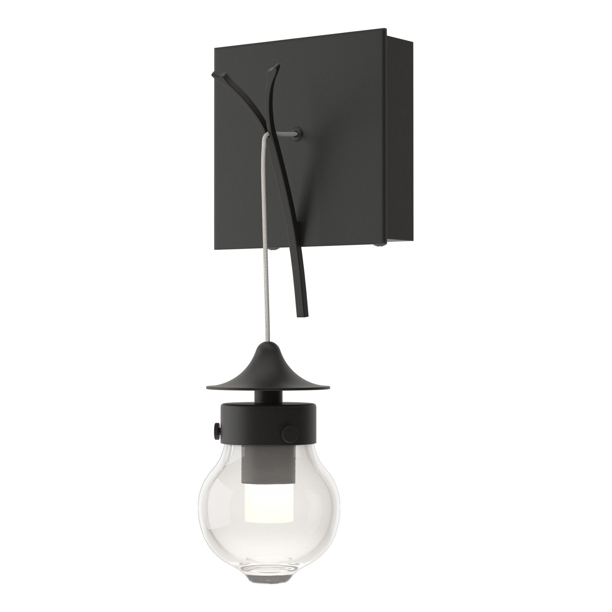 Kiwi Sconce 1-Light Clear Glass (ZM) in Black