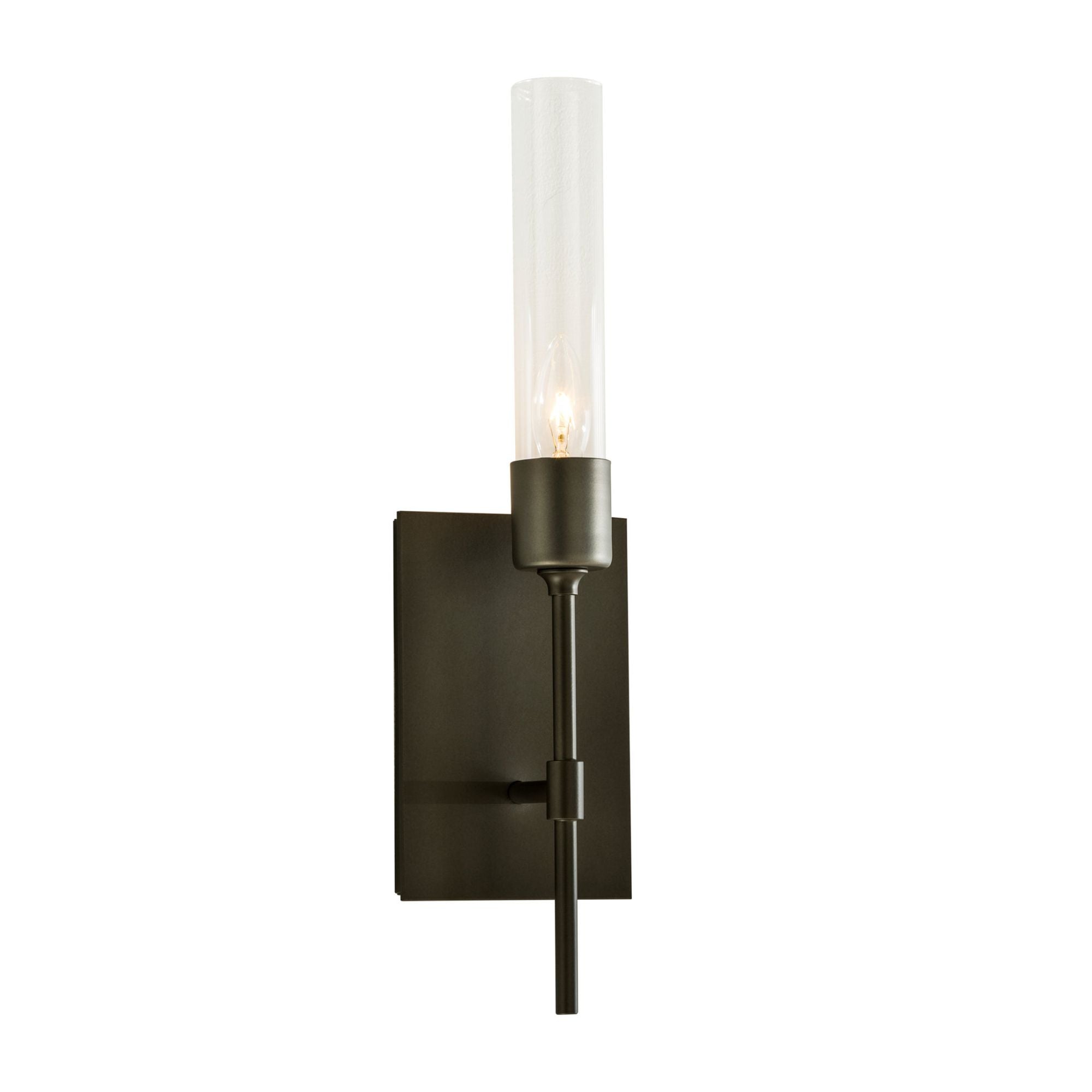 Vela Sconce 1-Light Clear Glass (ZM) in Dark Smoke