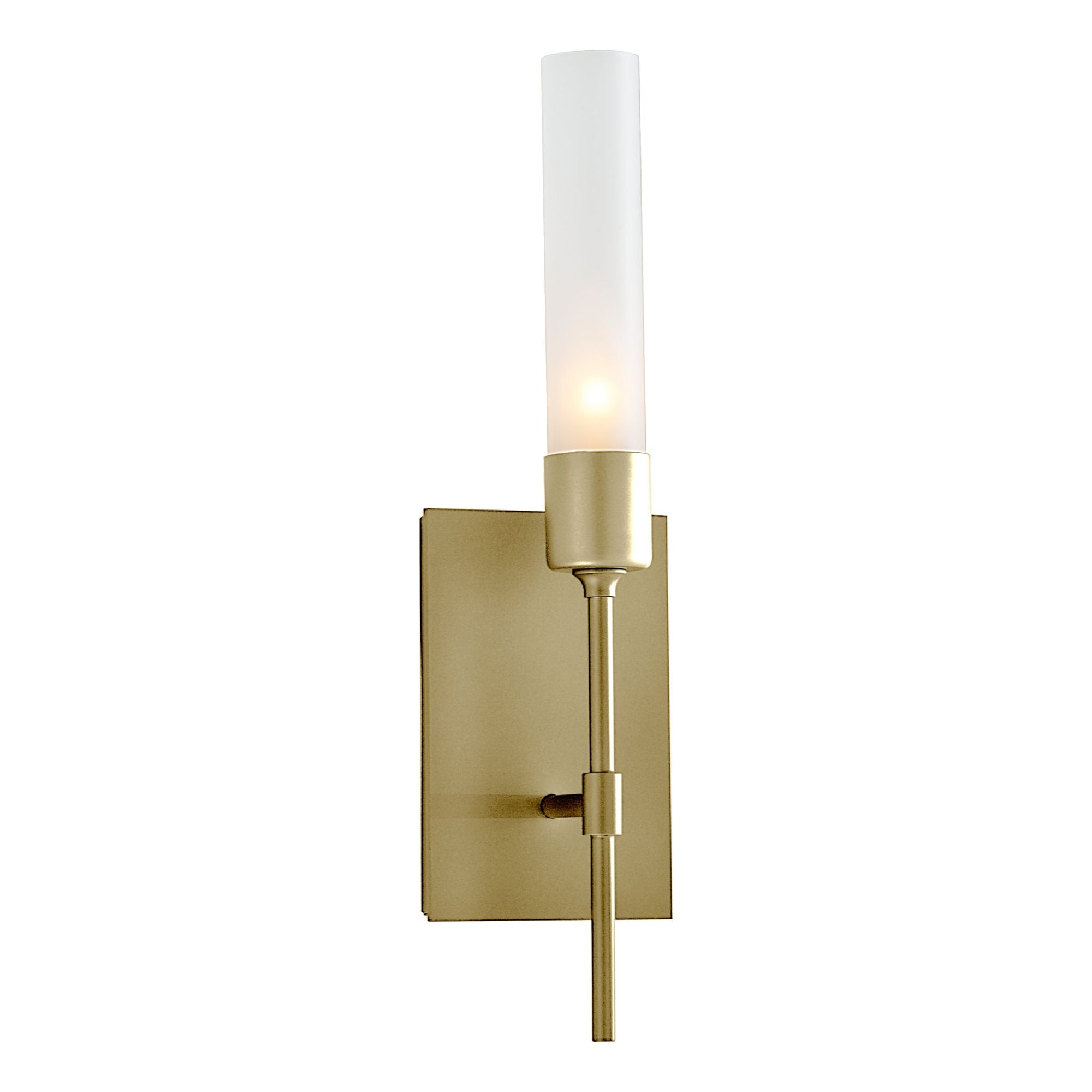 Vela Sconce 1-Light Frosted Glass (FD) in Modern Brass