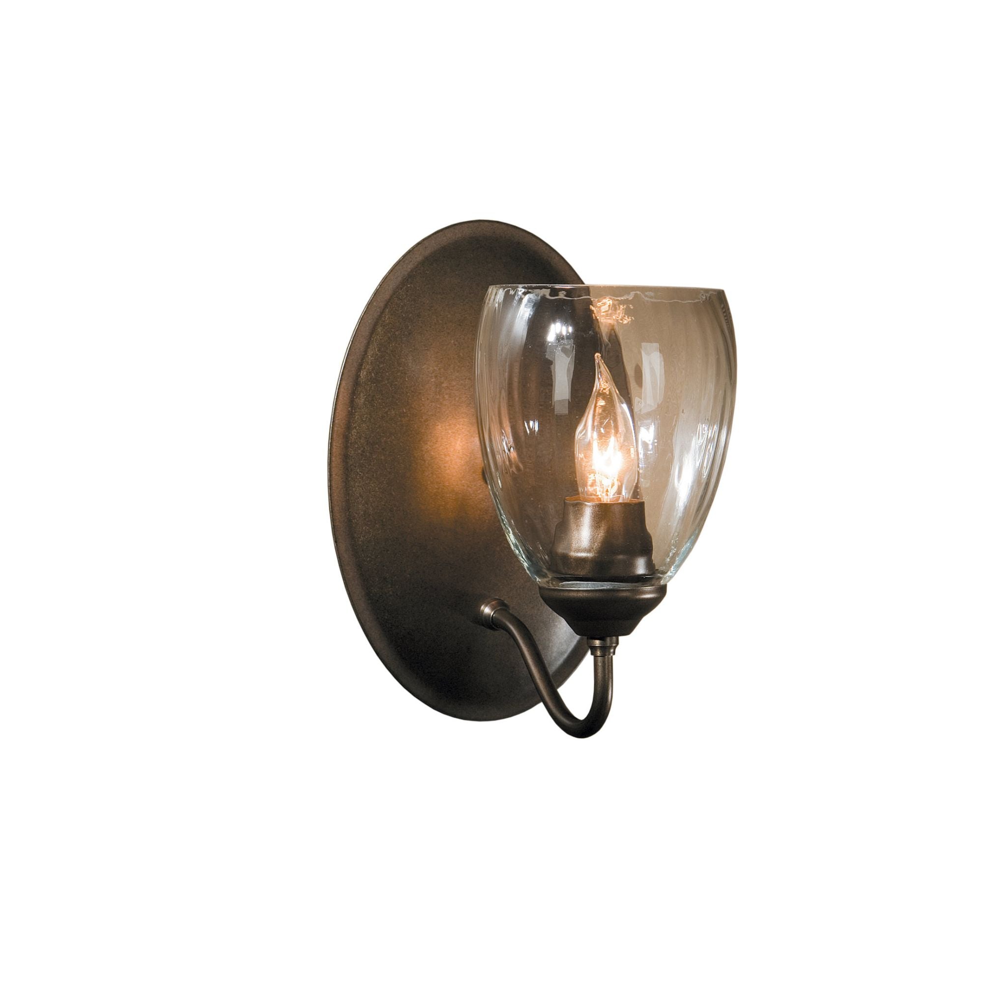 Simple Lines Sconce 1-Light Water Glass (LL) in Dark Smoke