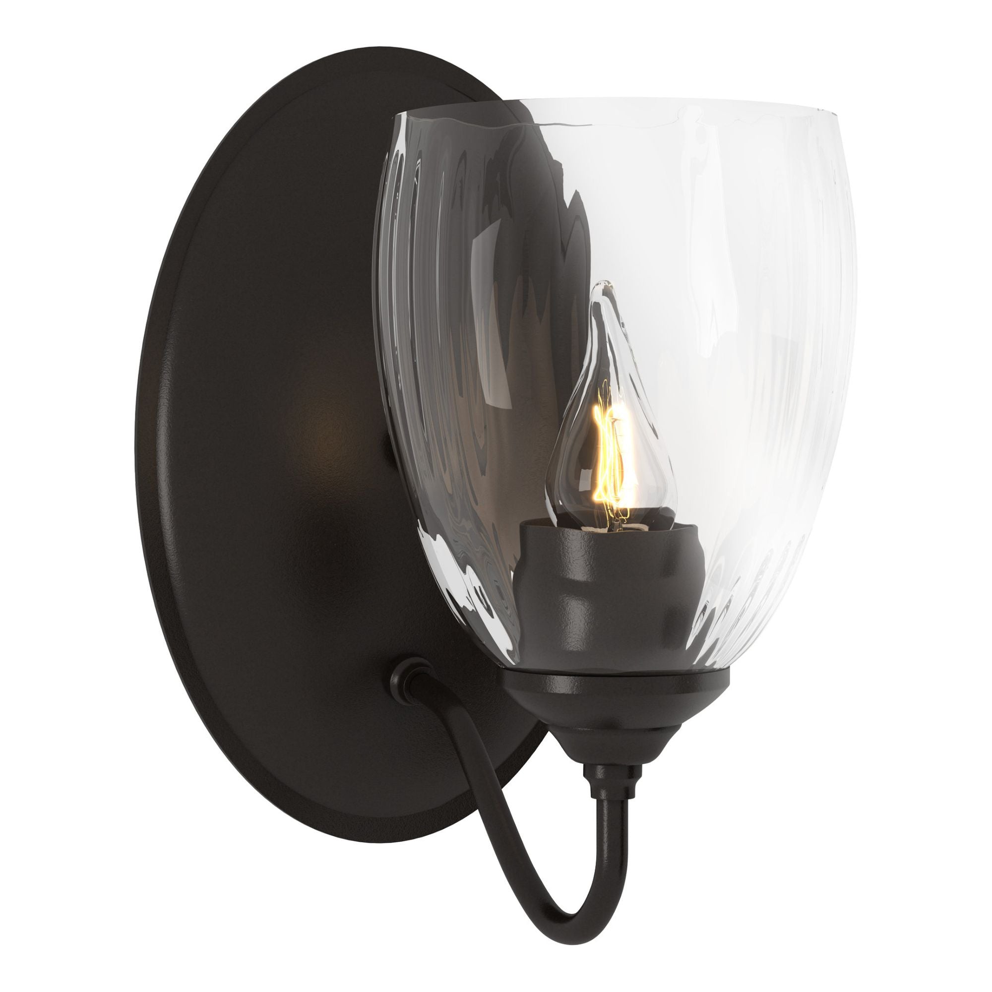 Simple Lines Sconce 1-Light Water Glass (LL) in Oil Rubbed Bronze