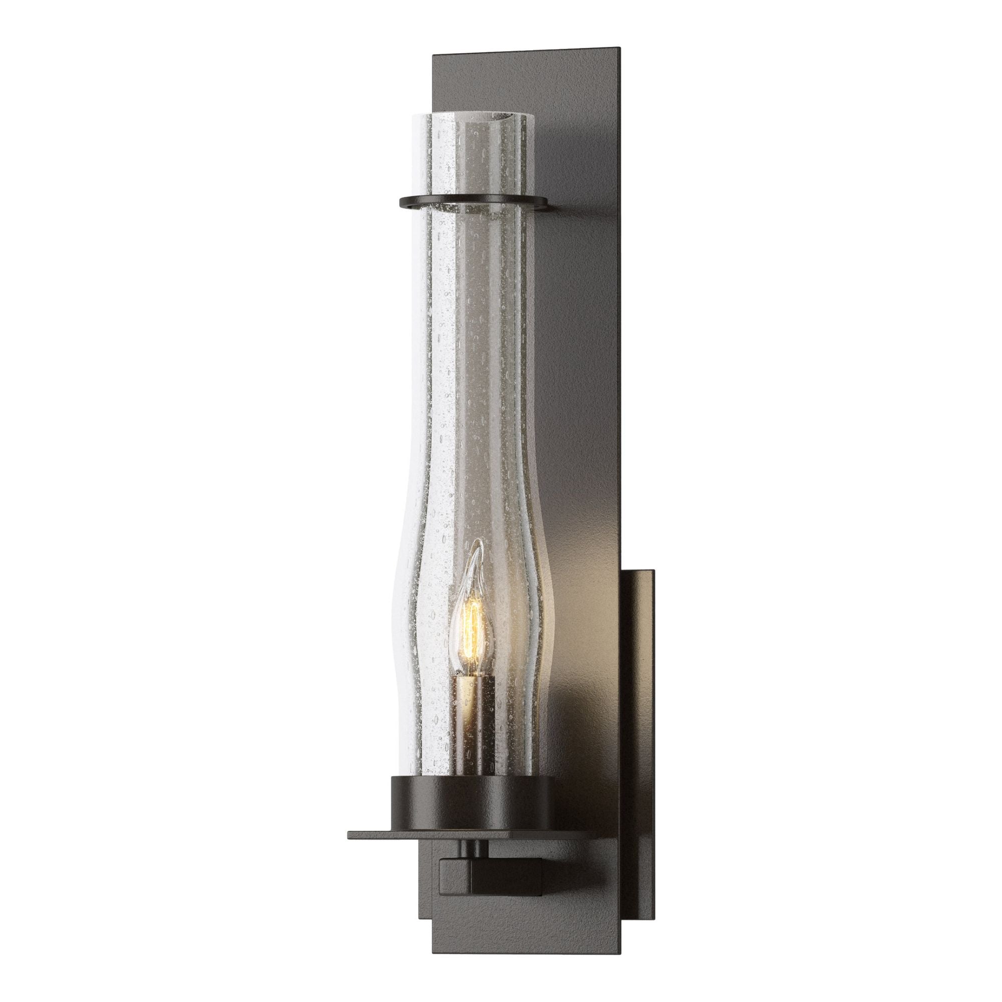 New Town Large Sconce 1-Light Seeded Clear Glass (II) in Oil Rubbed Bronze