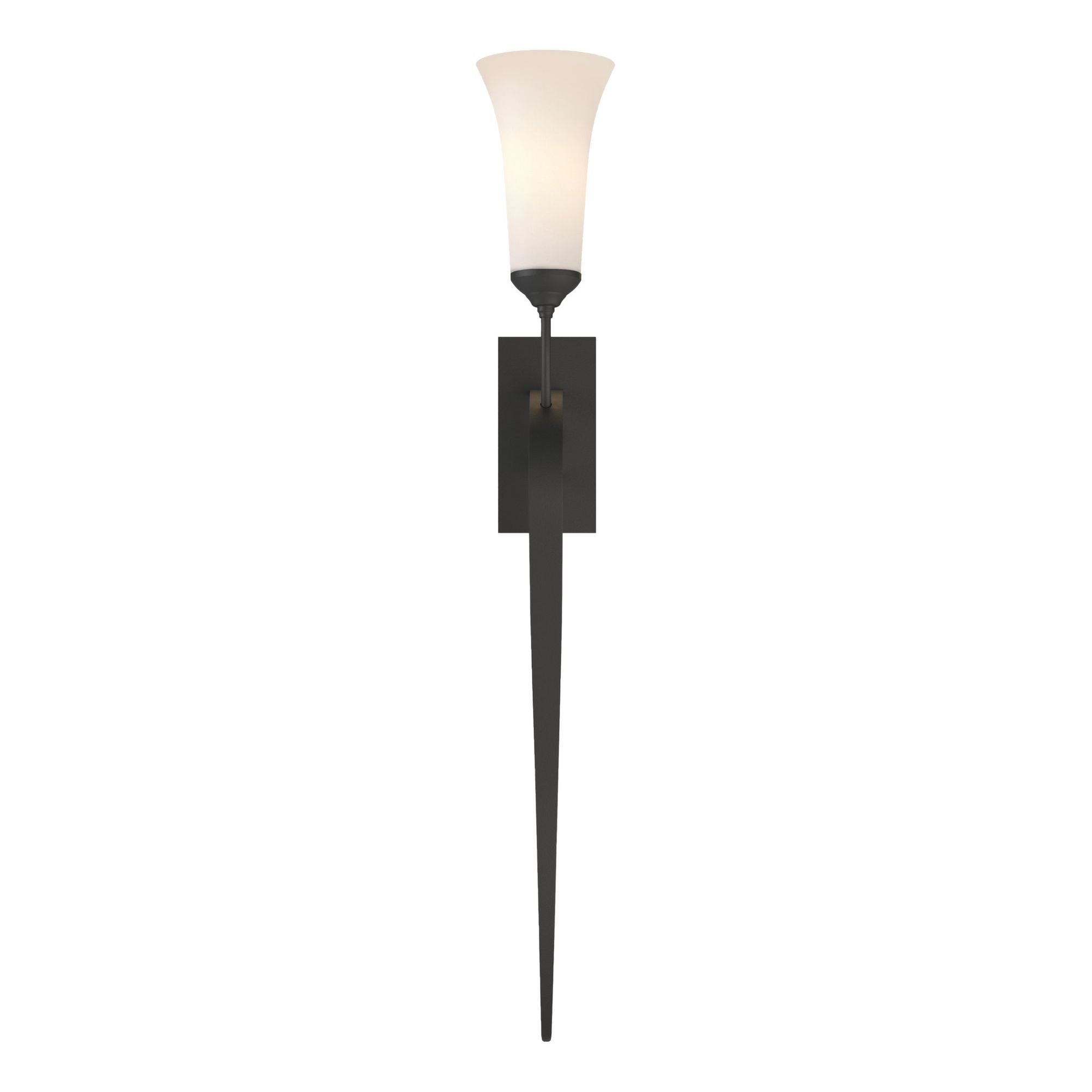 Sweeping Taper Sconce 1-Light Opal Glass (GG) in Black