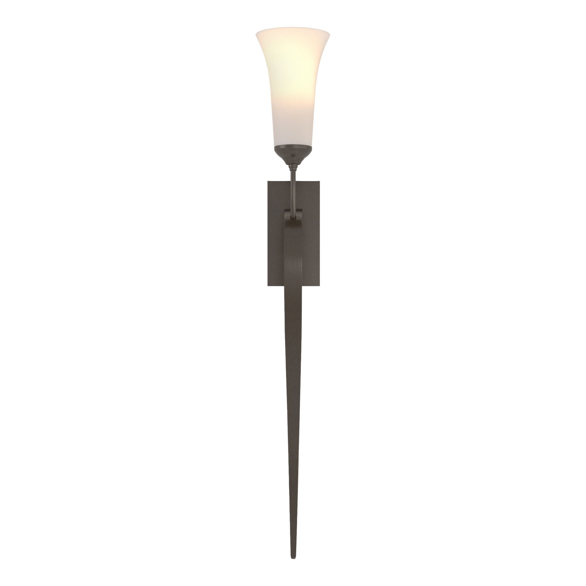 Sweeping Taper Sconce 1-Light Opal Glass (GG) in Oil Rubbed Bronze