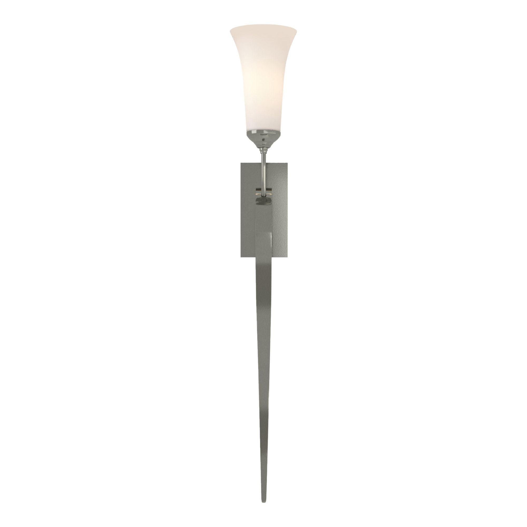 Sweeping Taper Sconce 1-Light Opal Glass (GG) in Sterling
