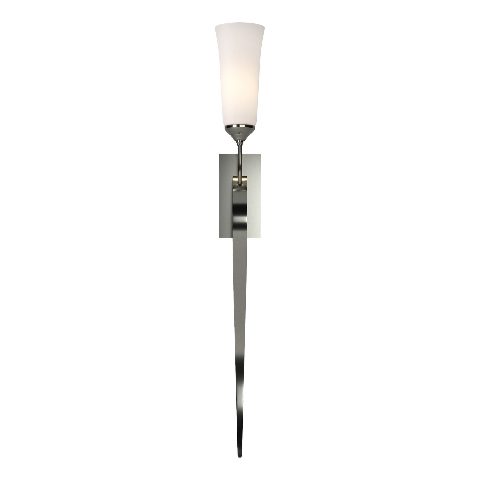 Sweeping Taper ADA Sconce 1-Light Opal Glass (GG) in Sterling