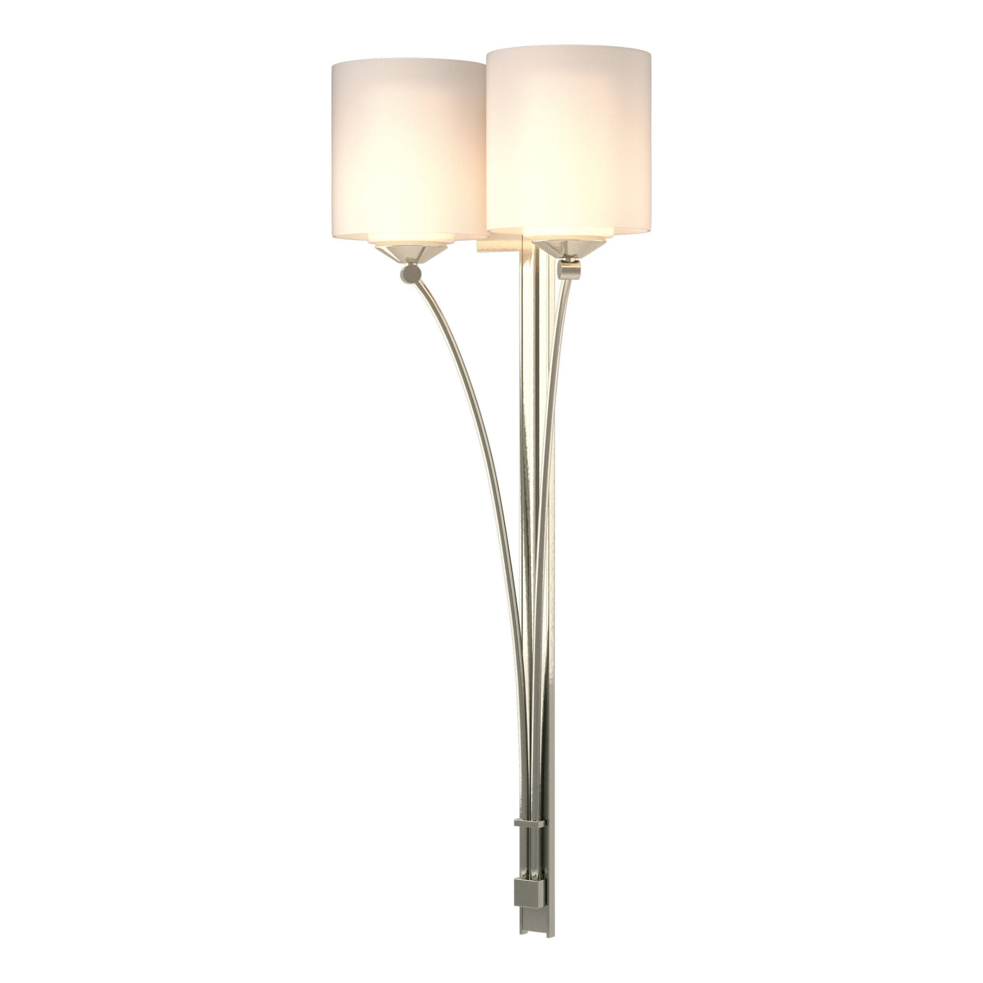 Formae Contemporary 2 Light Sconce 2-Light Opal Glass (GG) in Sterling