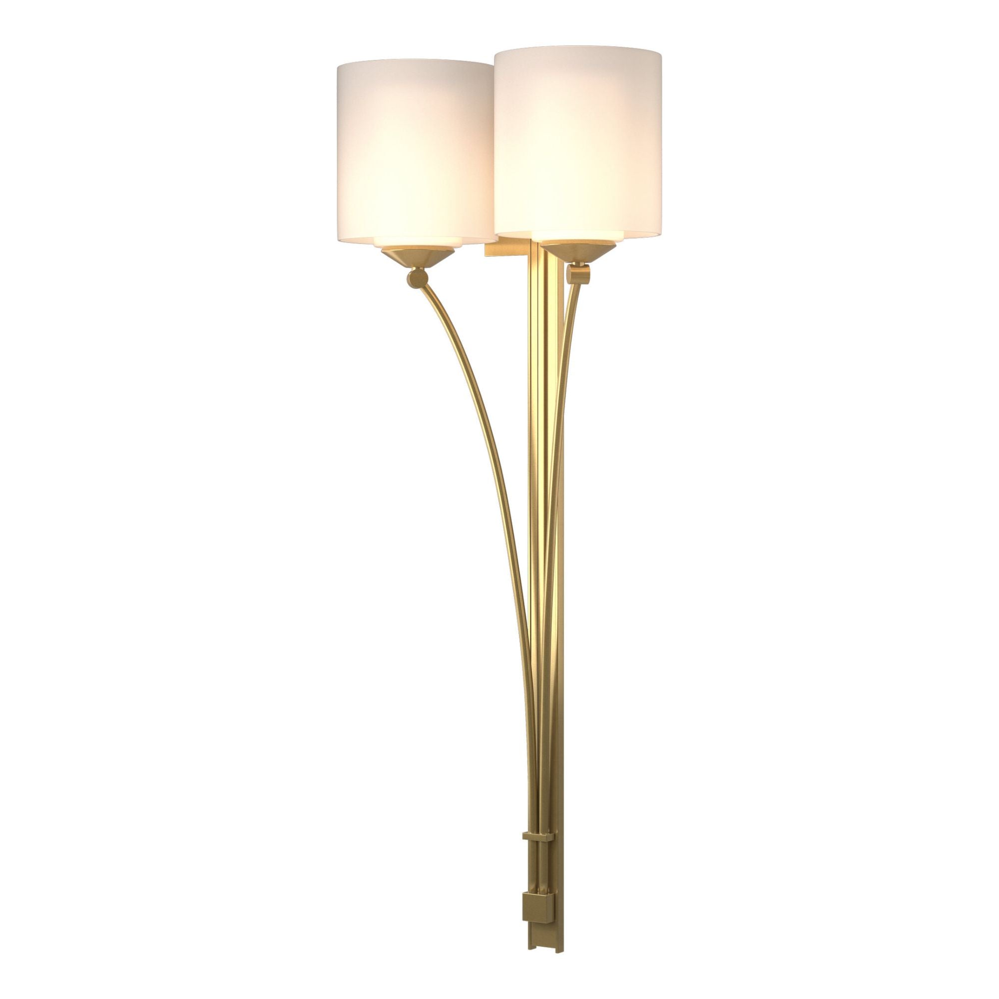 Formae Contemporary 2 Light Sconce 2-Light Opal Glass (GG) in Modern Brass
