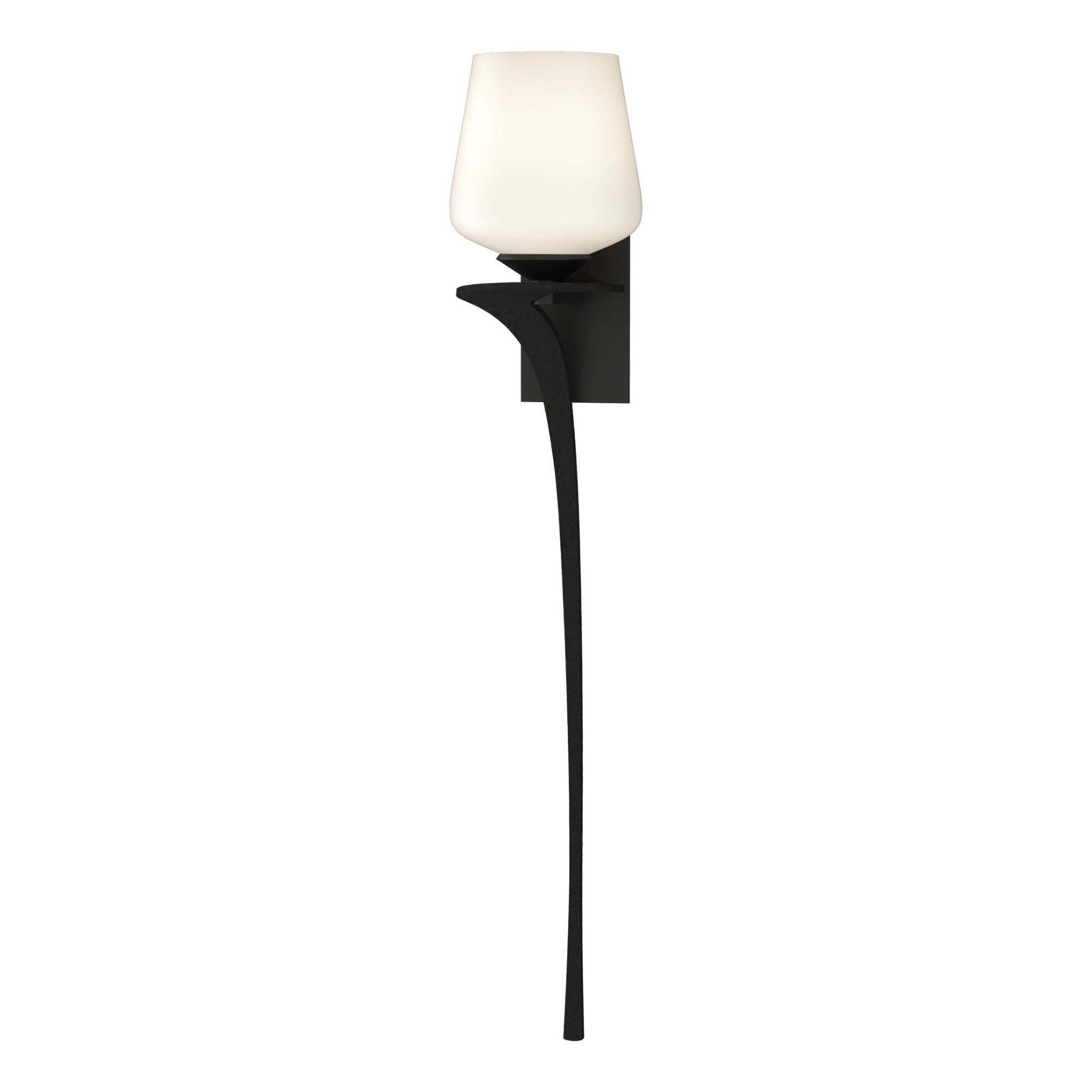 Antasia Single Glass 1 Light Sconce 1-Light Left Facing Opal Glass (GG) in Black