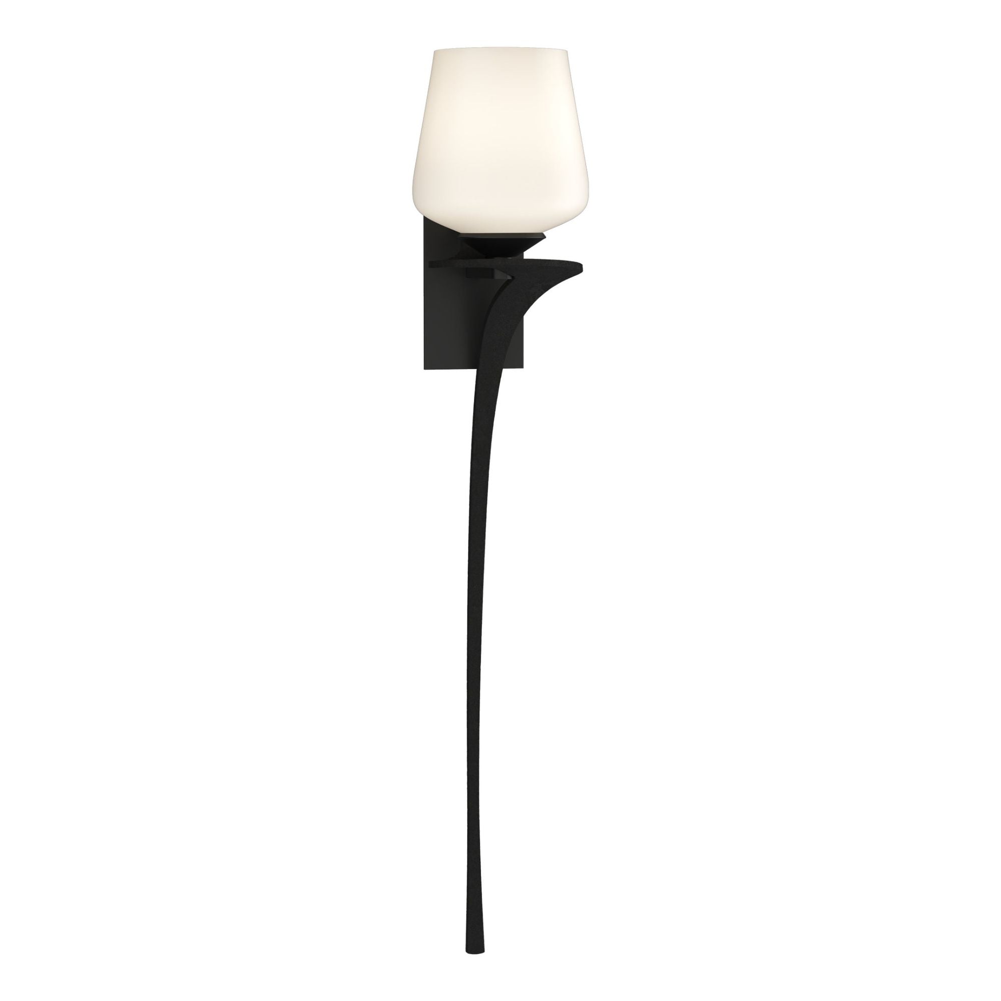 Antasia Single Glass 1 Light Sconce 1-Light Right Facing Opal Glass (GG) in Black