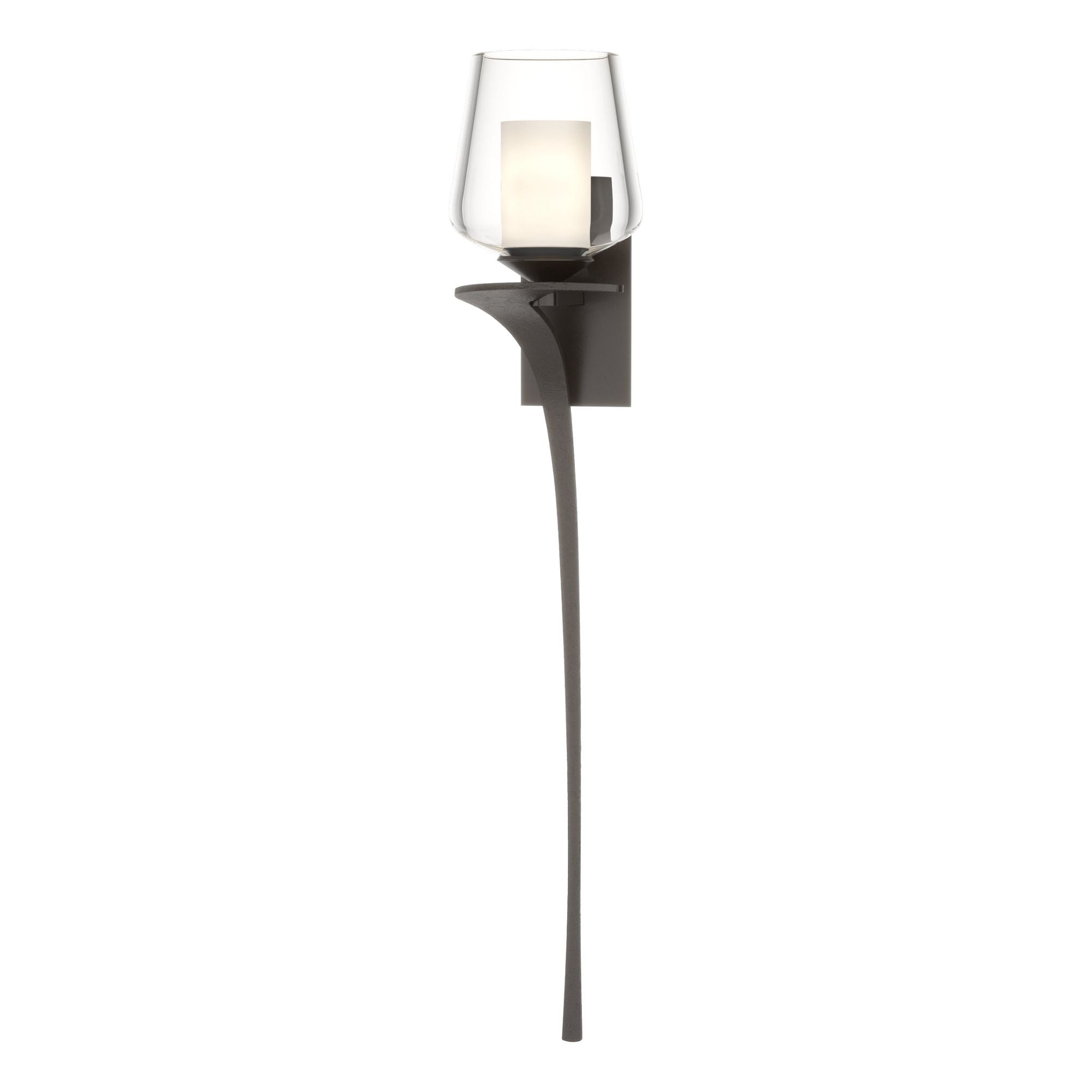 Antasia Double Glass 1 Light Sconce 1-Light Left Facing Clear Glass with Opal Diffuser (ZU) in Oil Rubbed Bronze