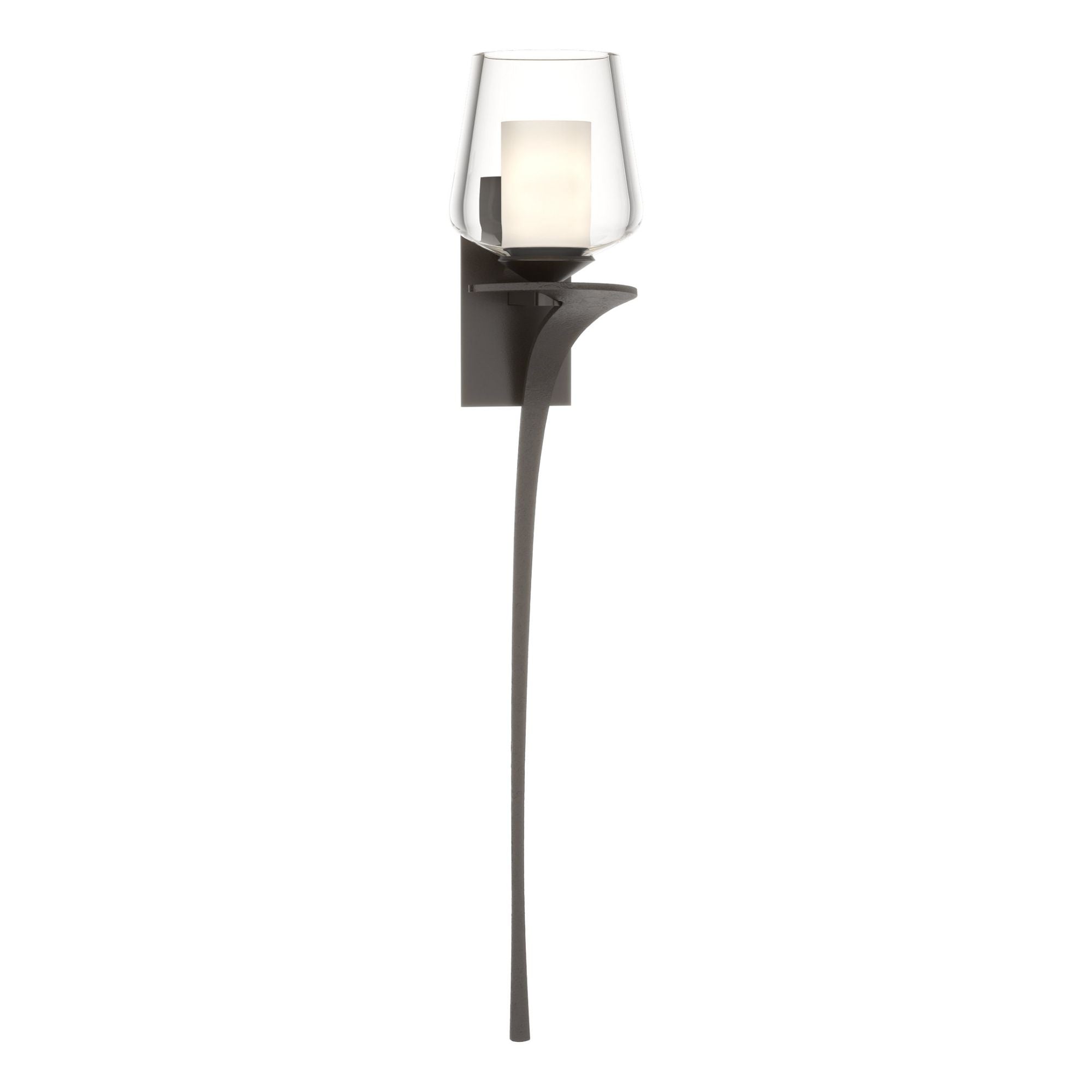Antasia Double Glass 1 Light Sconce 1-Light Right Facing Clear Glass with Opal Diffuser (ZU) in Oil Rubbed Bronze
