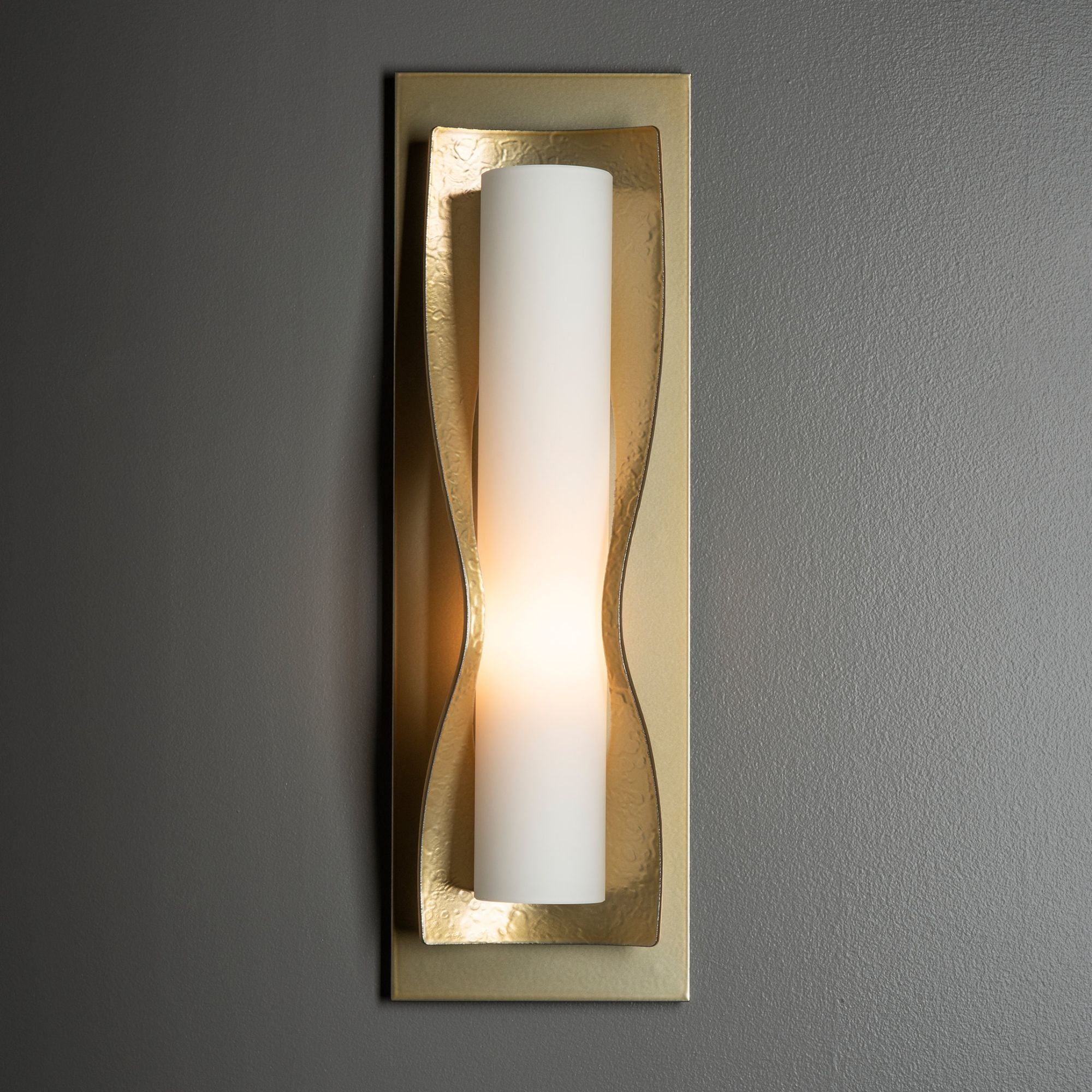 Dune Sconce 1-Light Opal Glass (GG) in Modern Brass