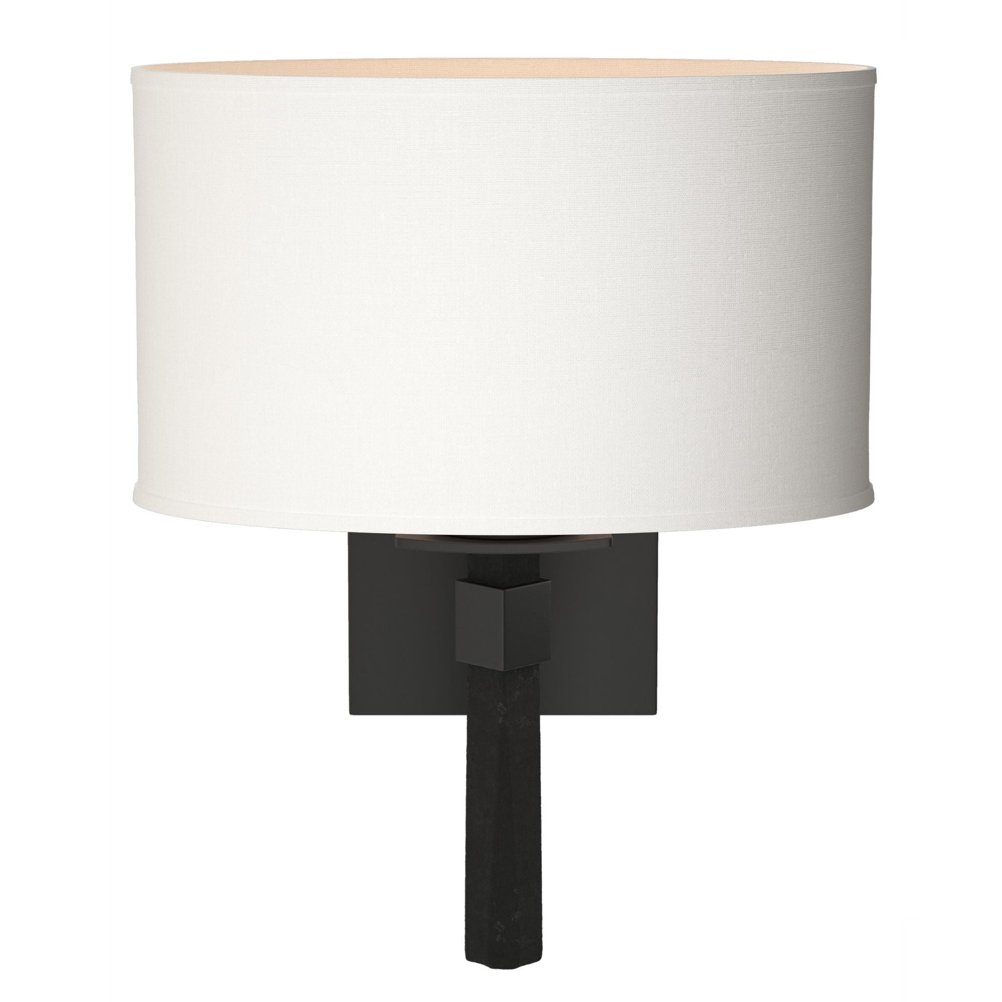 Beacon Hall Oval Drum Shade Sconce 1-Light Natural Anna Shade (SF) in Black