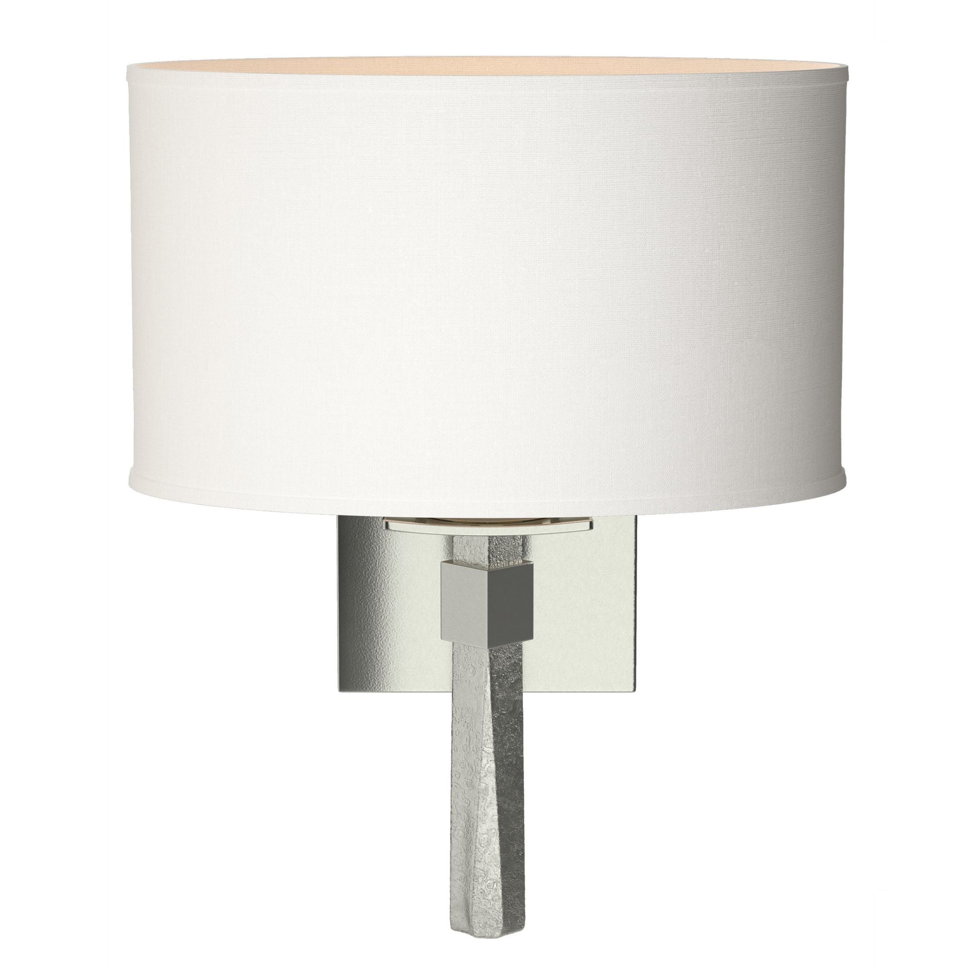 Beacon Hall Oval Drum Shade Sconce 1-Light Natural Anna Shade (SF) in Sterling