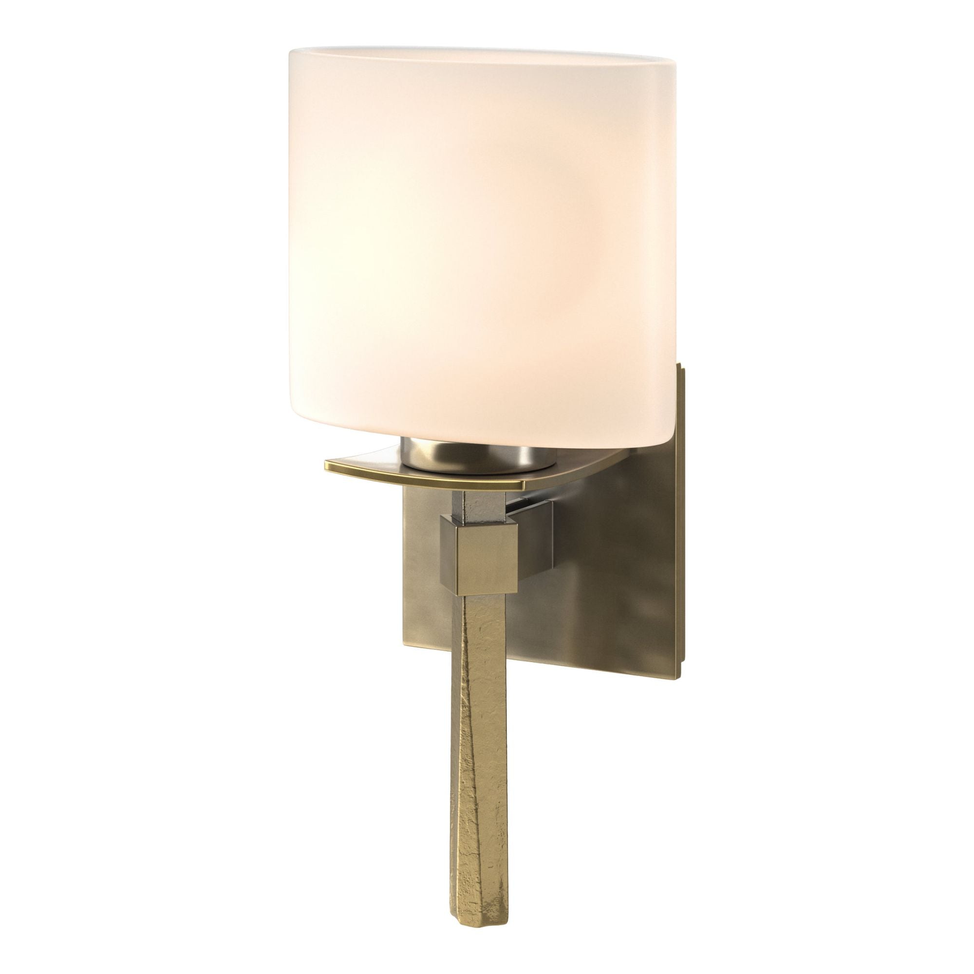 Beacon Hall Ellipse Glass Sconce 1-Light Opal Glass (GG) in Modern Brass