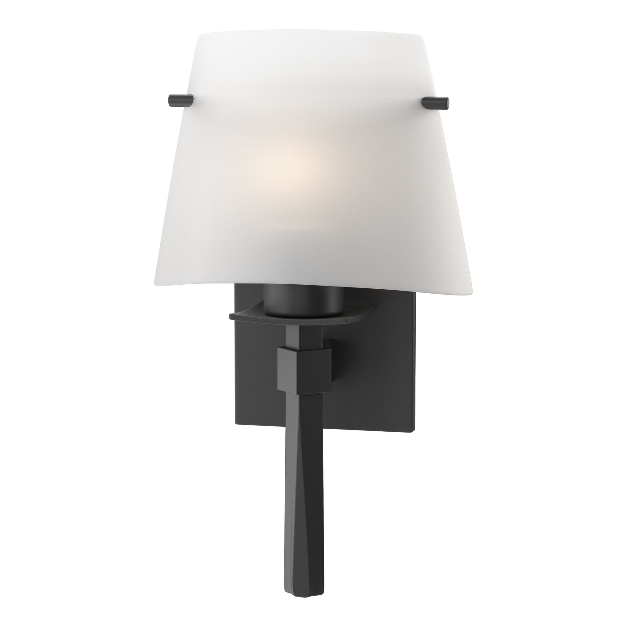 Beacon Hall Half Cone Glass Sconce 1-Light Opal Glass (GG) in Black