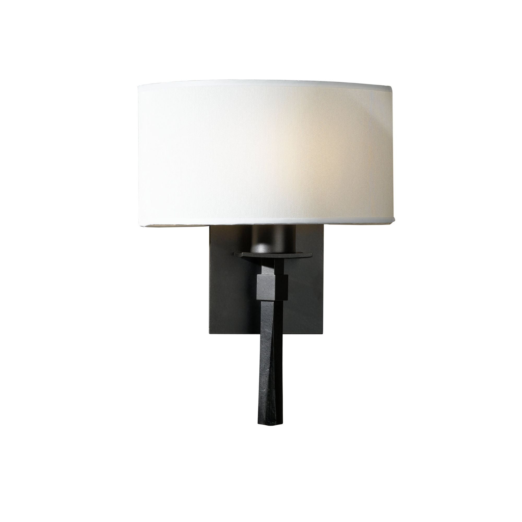 Beacon Hall Half Drum Shade Sconce 1-Light Natural Anna Shade (SF) in Dark Smoke