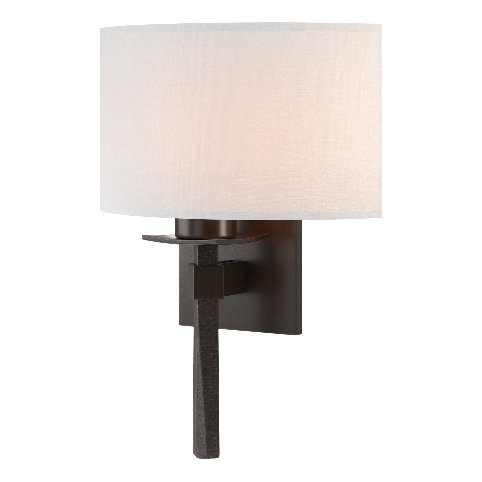 Beacon Hall Half Drum Shade Sconce 1-Light Natural Anna Shade (SF) in Oil Rubbed Bronze