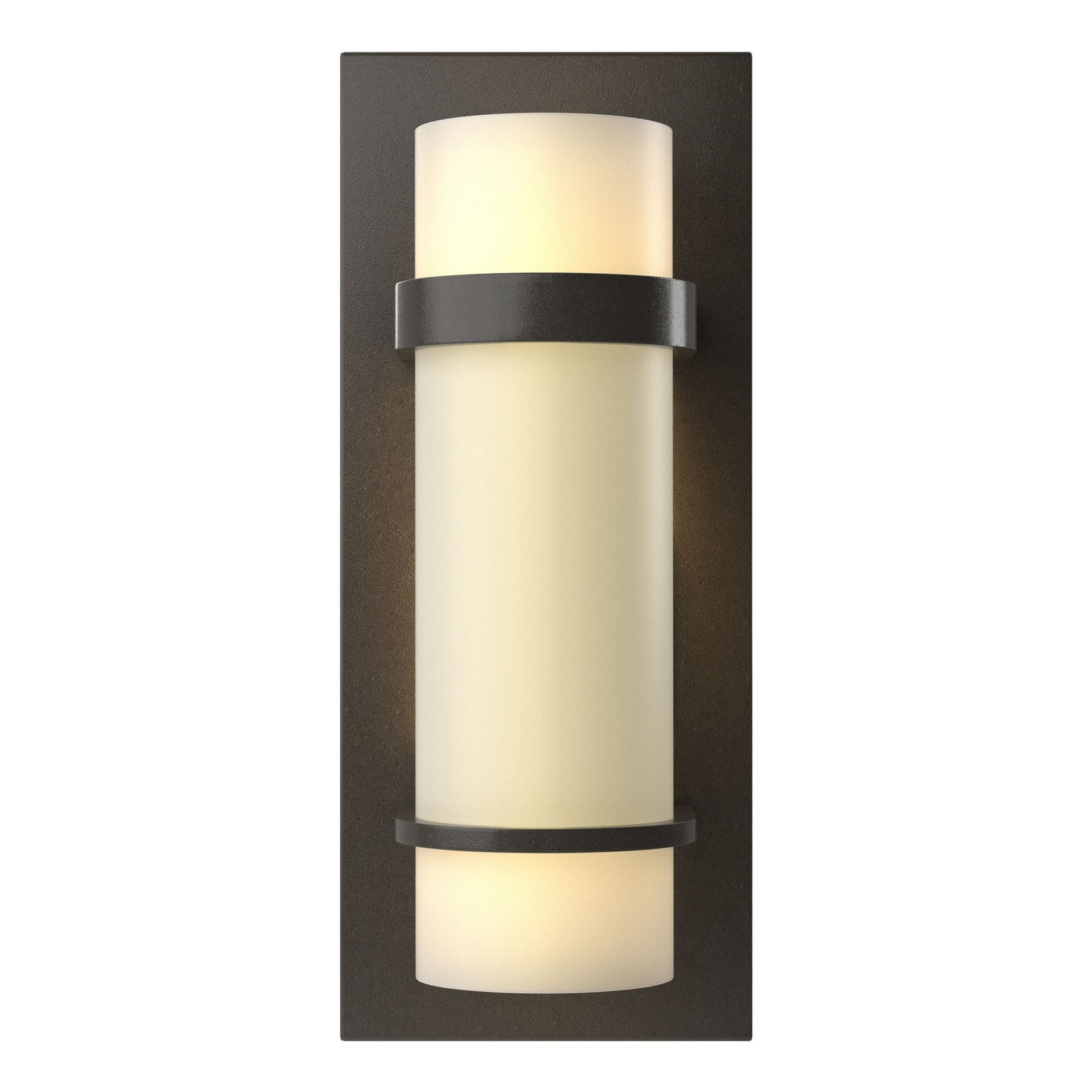 Banded Sconce 1-Light Opal Glass (GG) in Dark Smoke