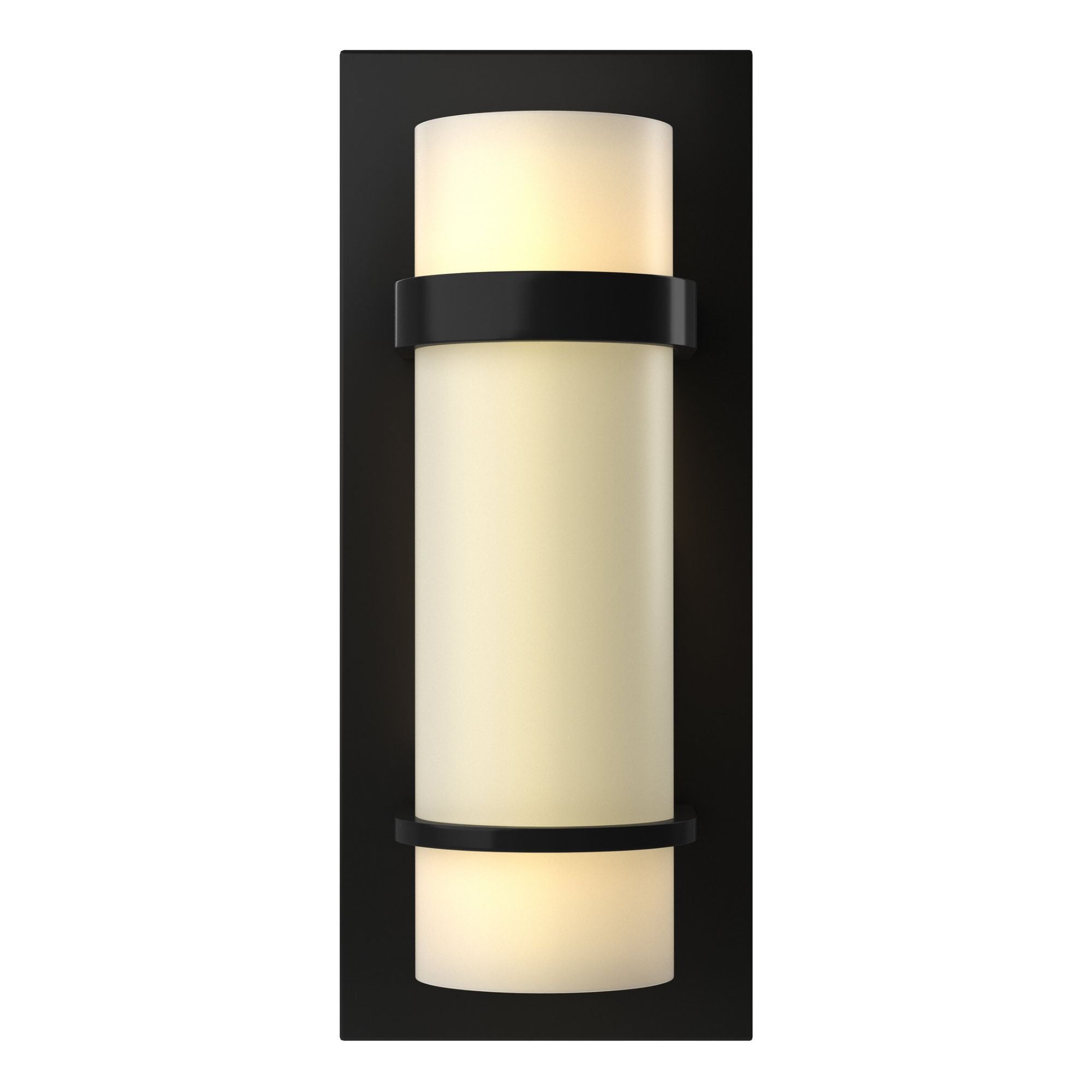 Banded Sconce 1-Light Opal Glass (GG) in Black