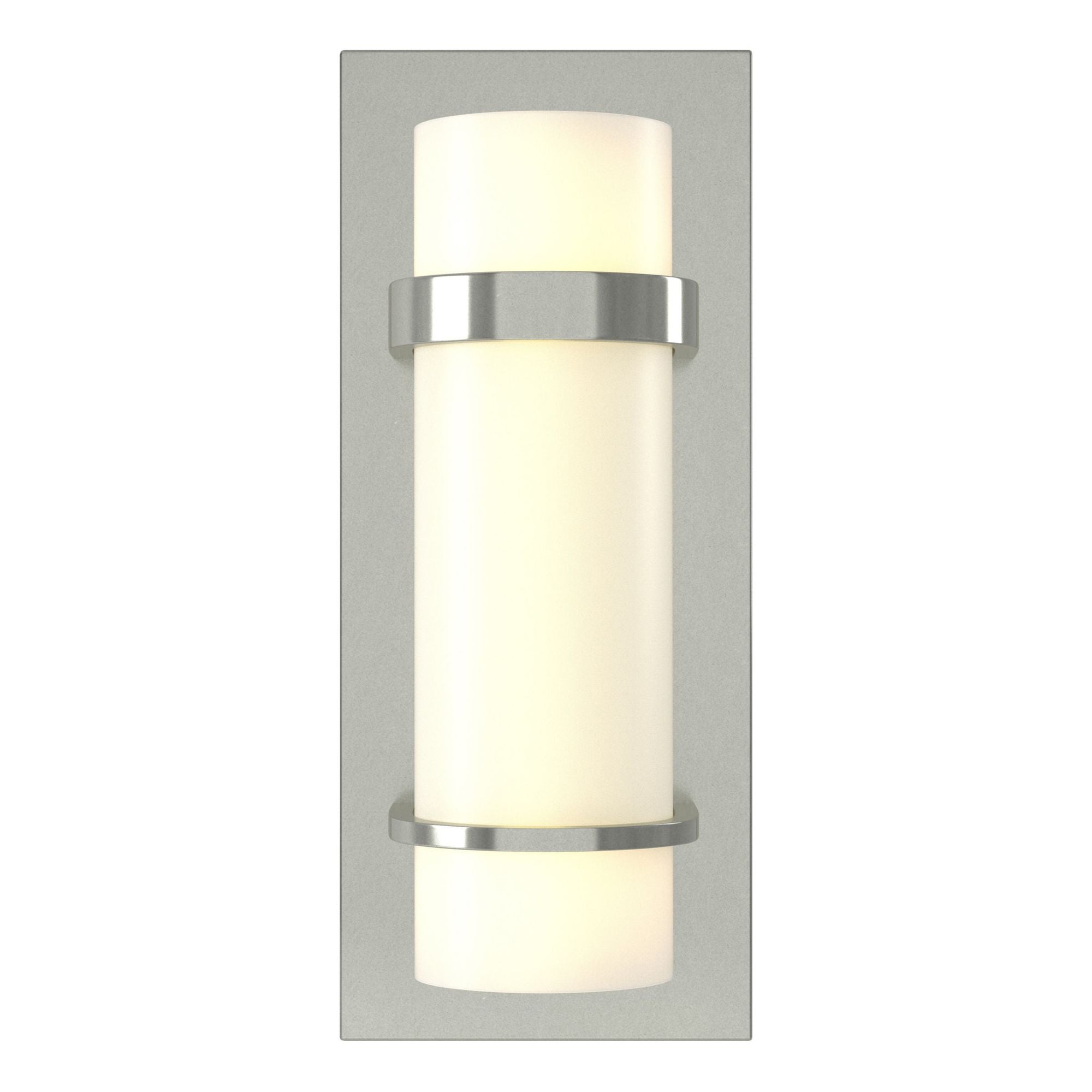 Banded Sconce 1-Light Opal Glass (GG) in Sterling