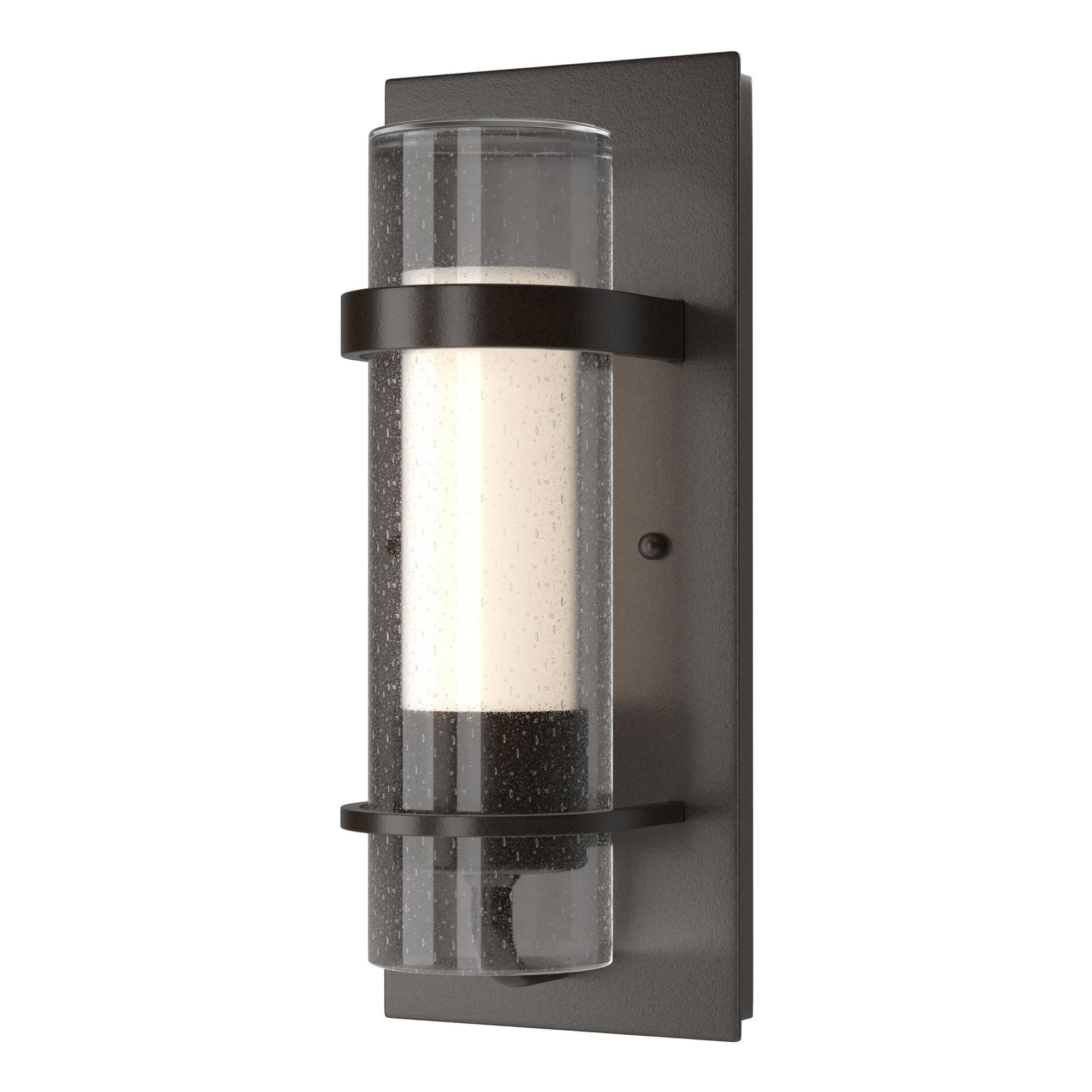 Torch Indoor Sconce 1-Light Seeded Glass with Opal Diffuser (ZS) in Oil Rubbed Bronze
