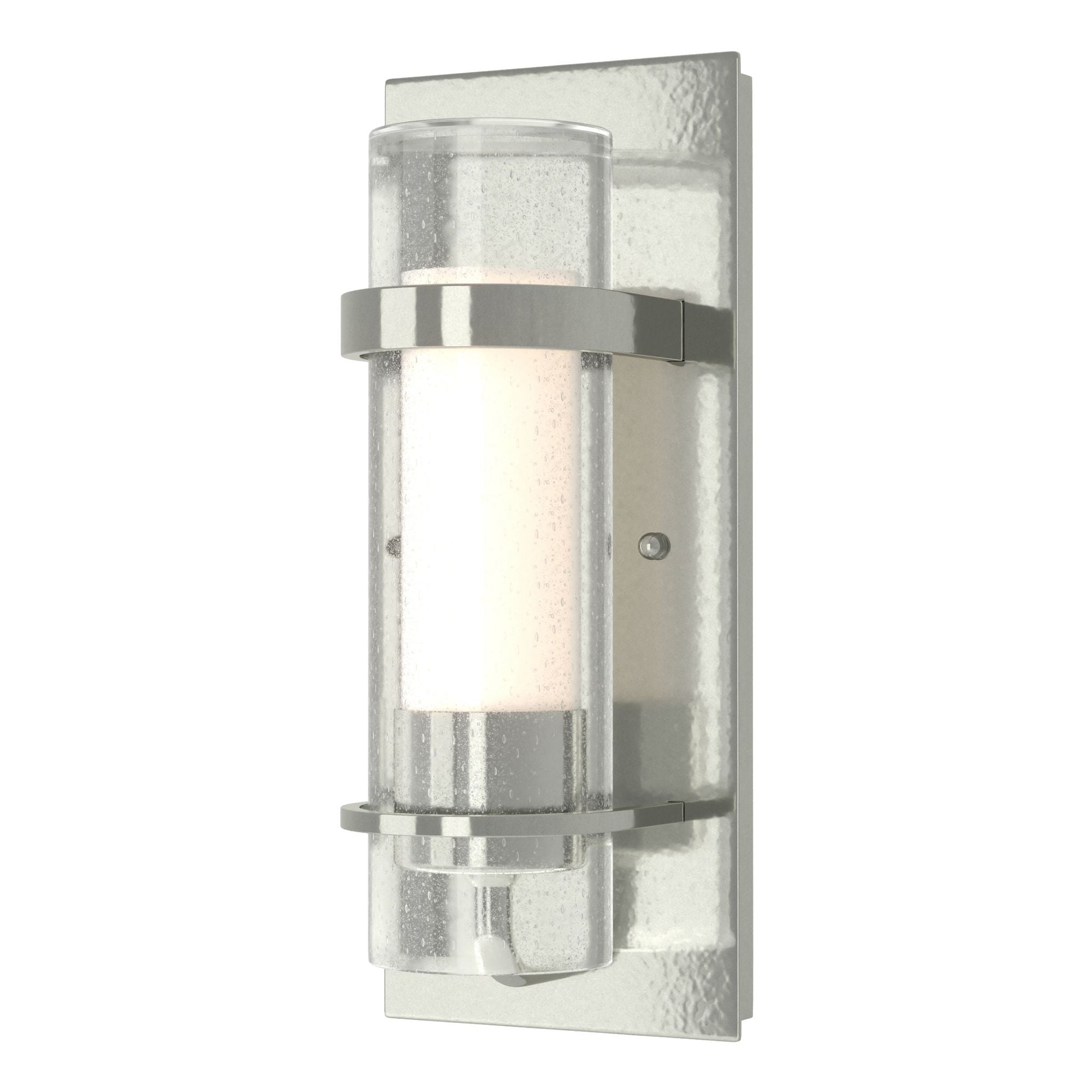 Torch Indoor Sconce 1-Light Seeded Glass with Opal Diffuser (ZS) in Sterling