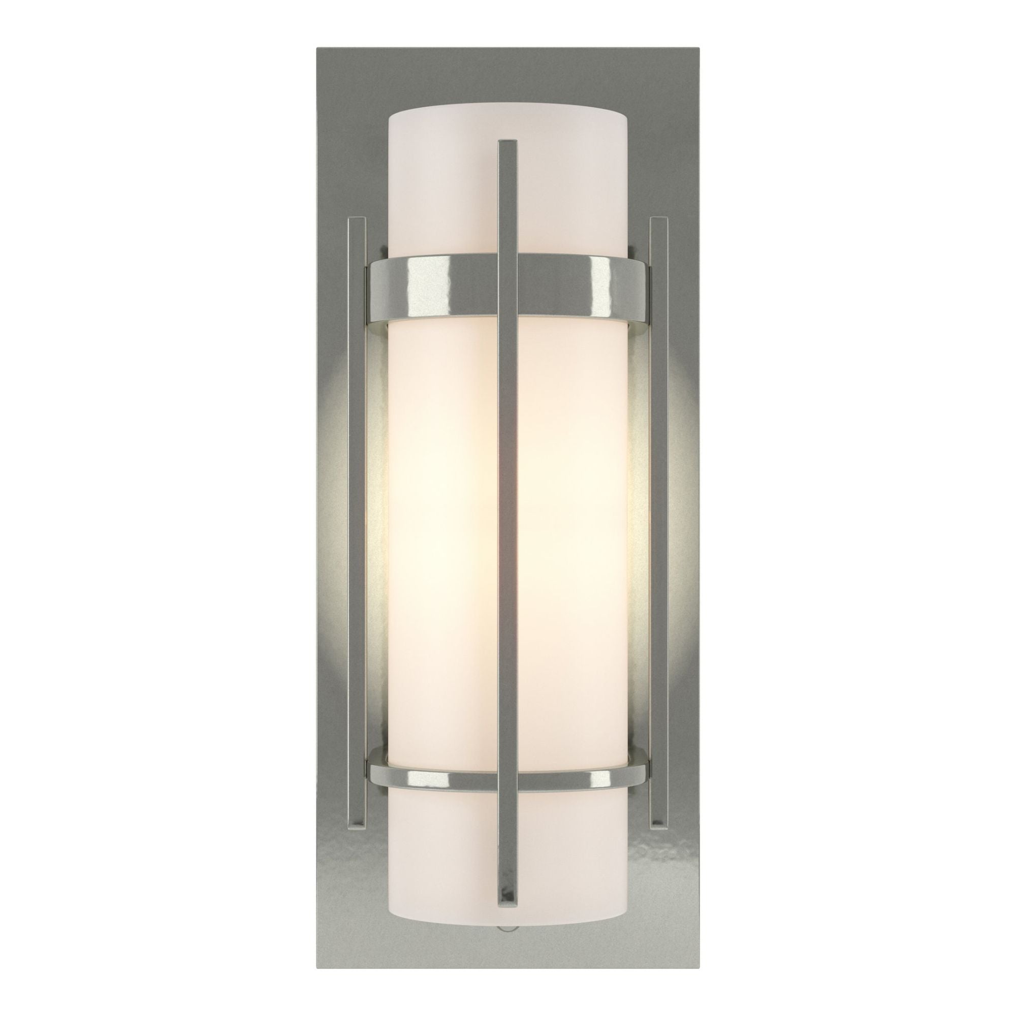 Banded with Bar Sconce 1-Light Opal Glass (GG) in Sterling