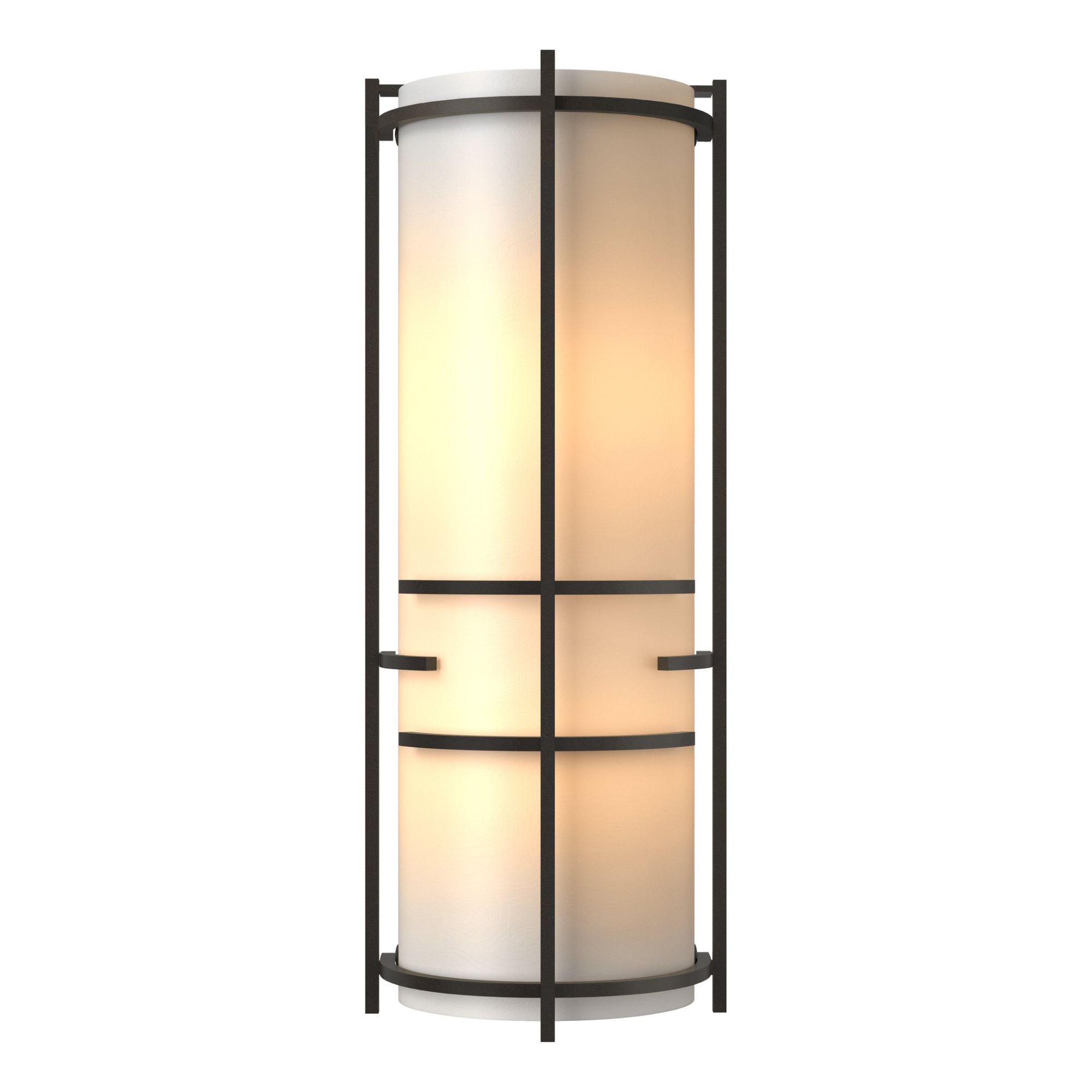 Extended Bars Sconce 2-Light White Art Glass (BB) in Dark Smoke