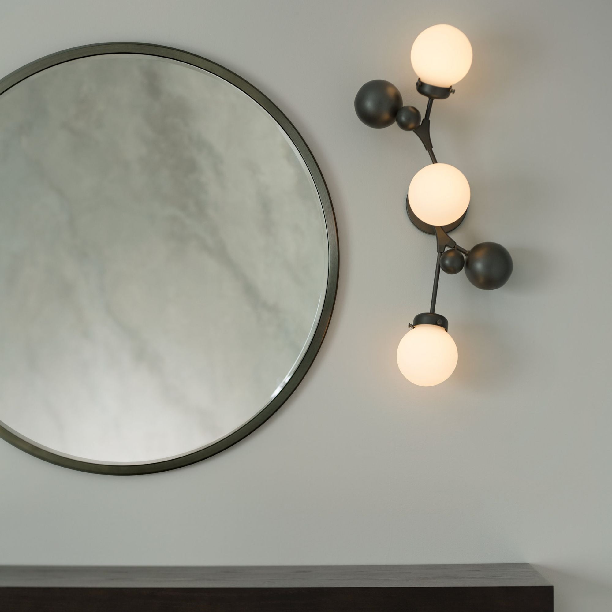 Sprig Sconce 3-Light Opal Glass (GG) in Dark Smoke