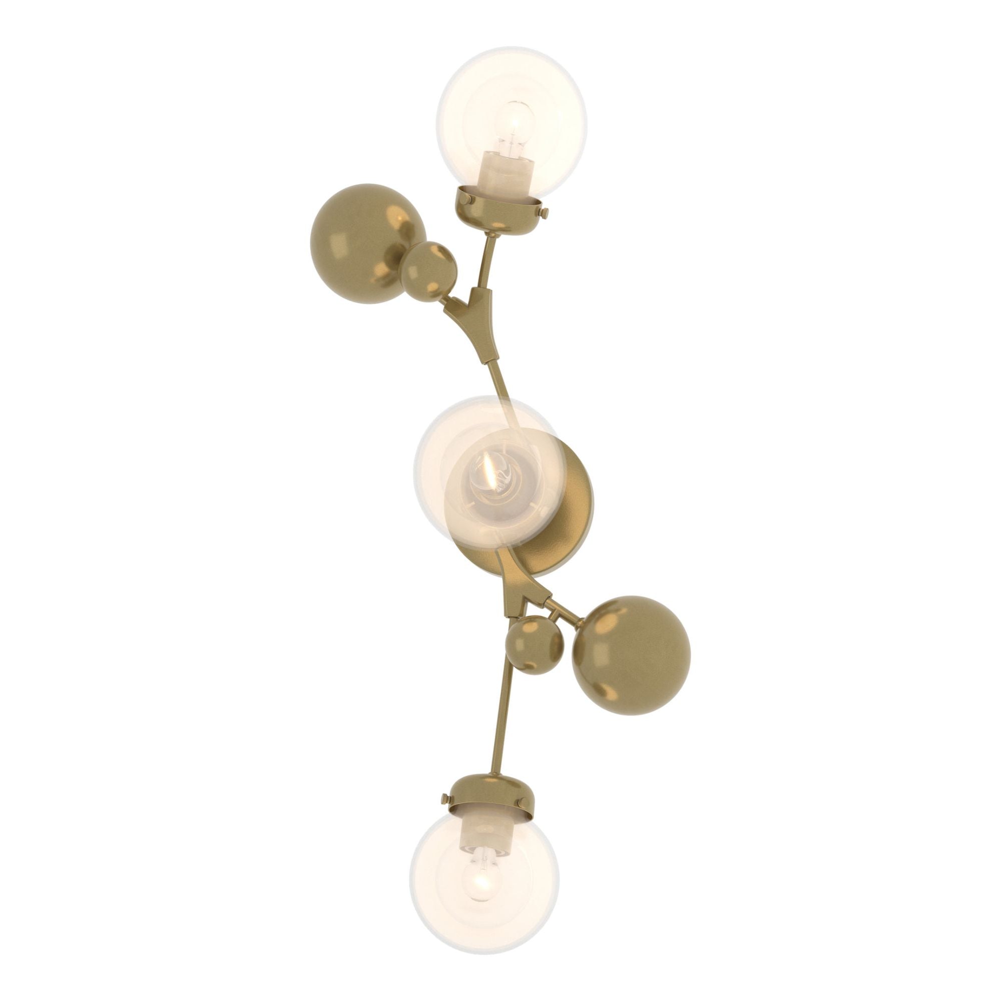 Sprig Sconce 3-Light Opaline Glass (WF) in Modern Brass
