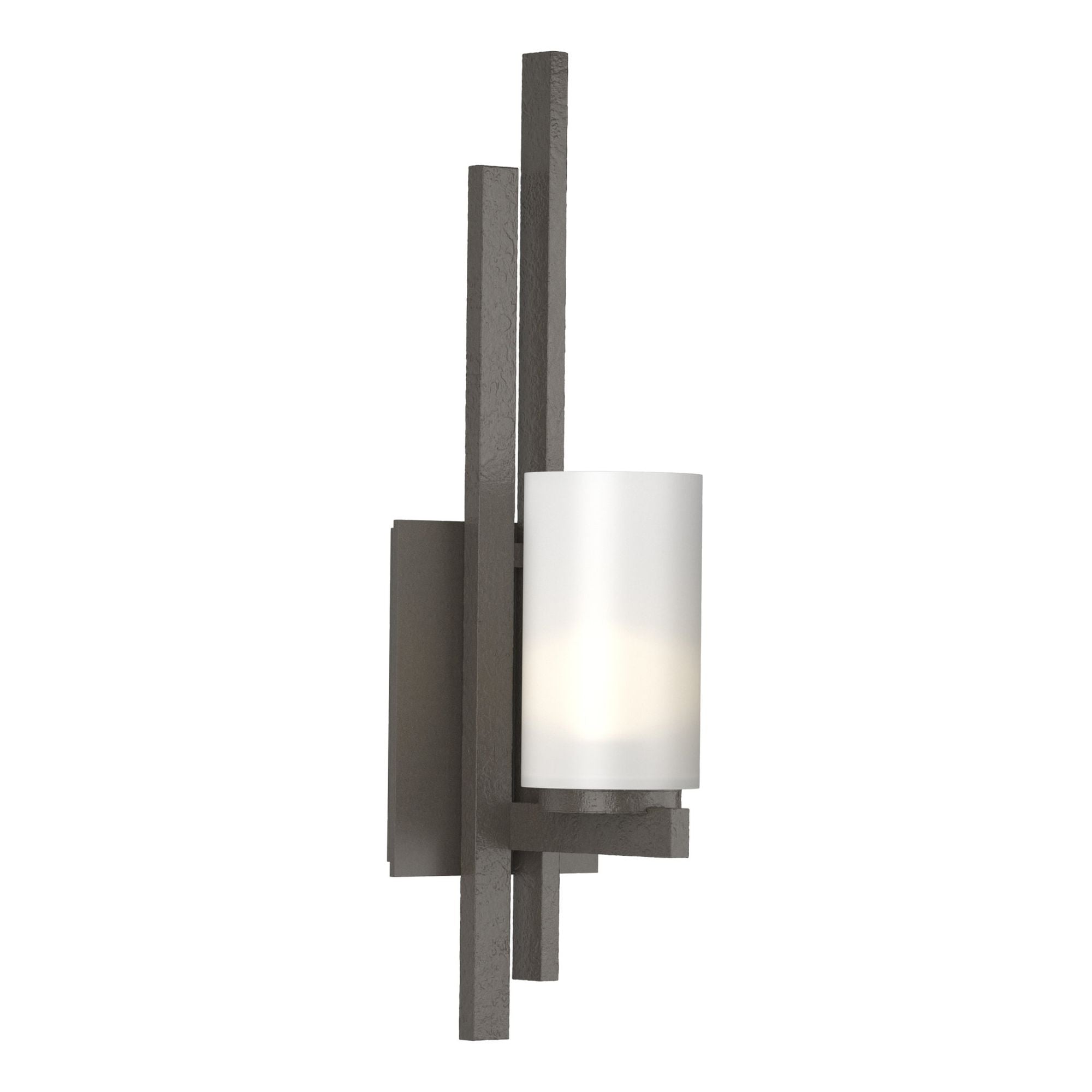 Ondrian 1 Light Sconce 1-Light Left Facing Opal Glass (GG) in Dark Smoke