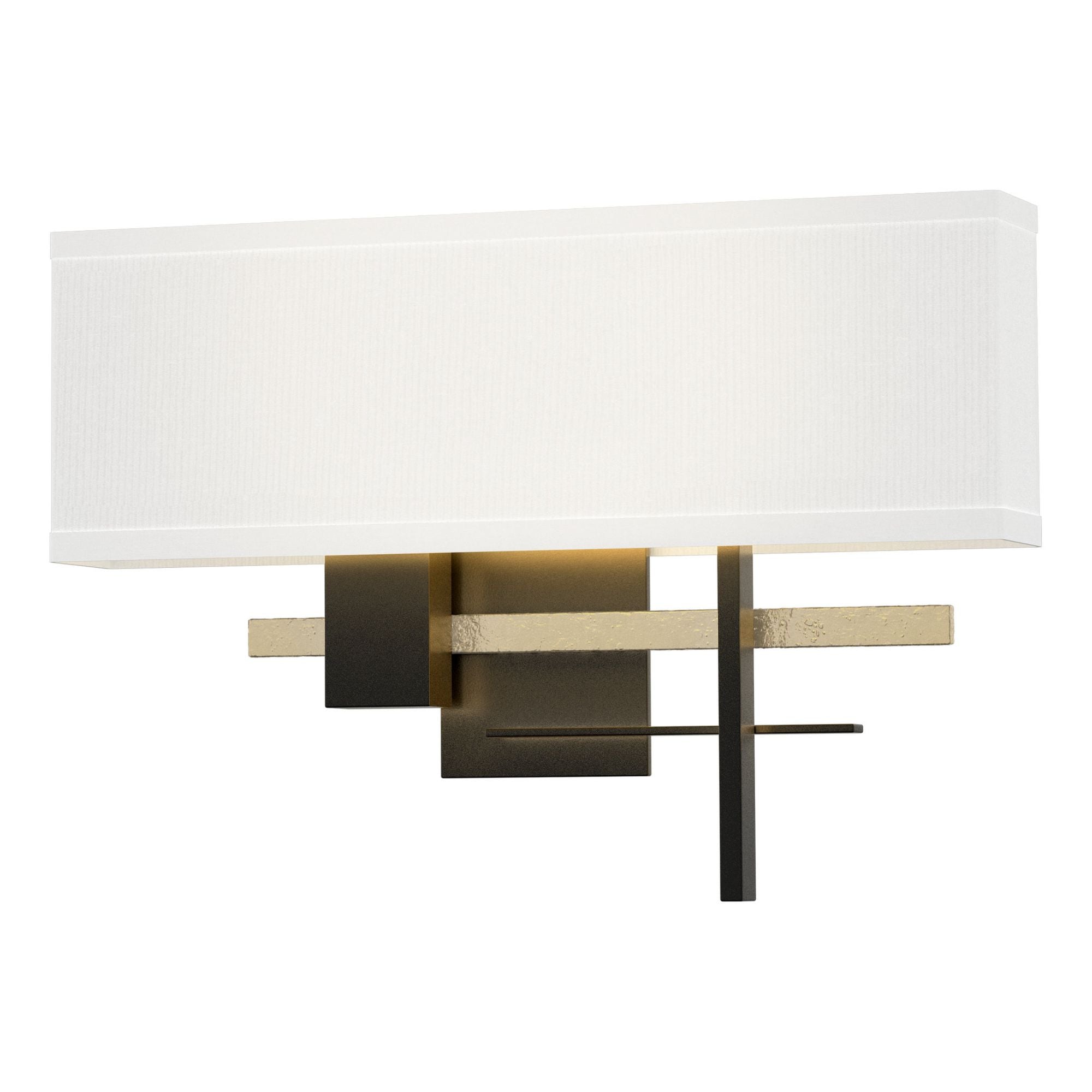 Cosmo Sconce 2-Light Modern Brass Accent Natural Anna Shade (SF) in Black