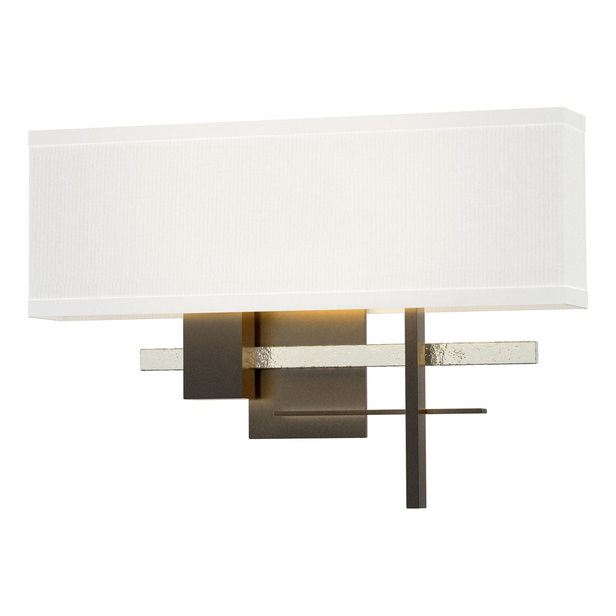Cosmo Sconce 2-Light Sterling Accent Natural Anna Shade (SF) in Oil Rubbed Bronze