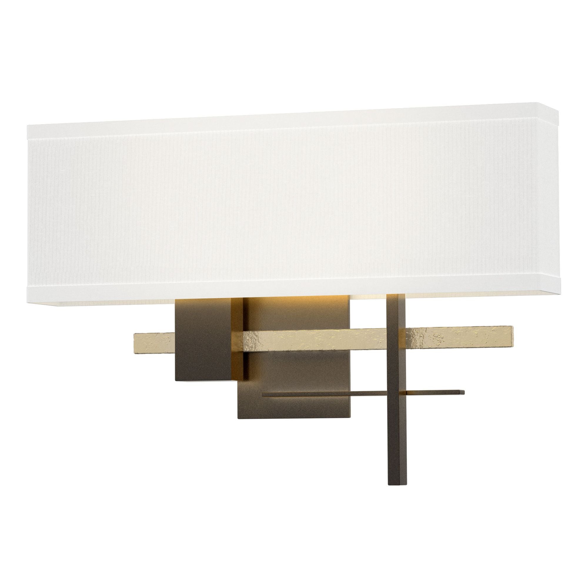 Cosmo Sconce 2-Light Modern Brass Accent Natural Anna Shade (SF) in Oil Rubbed Bronze