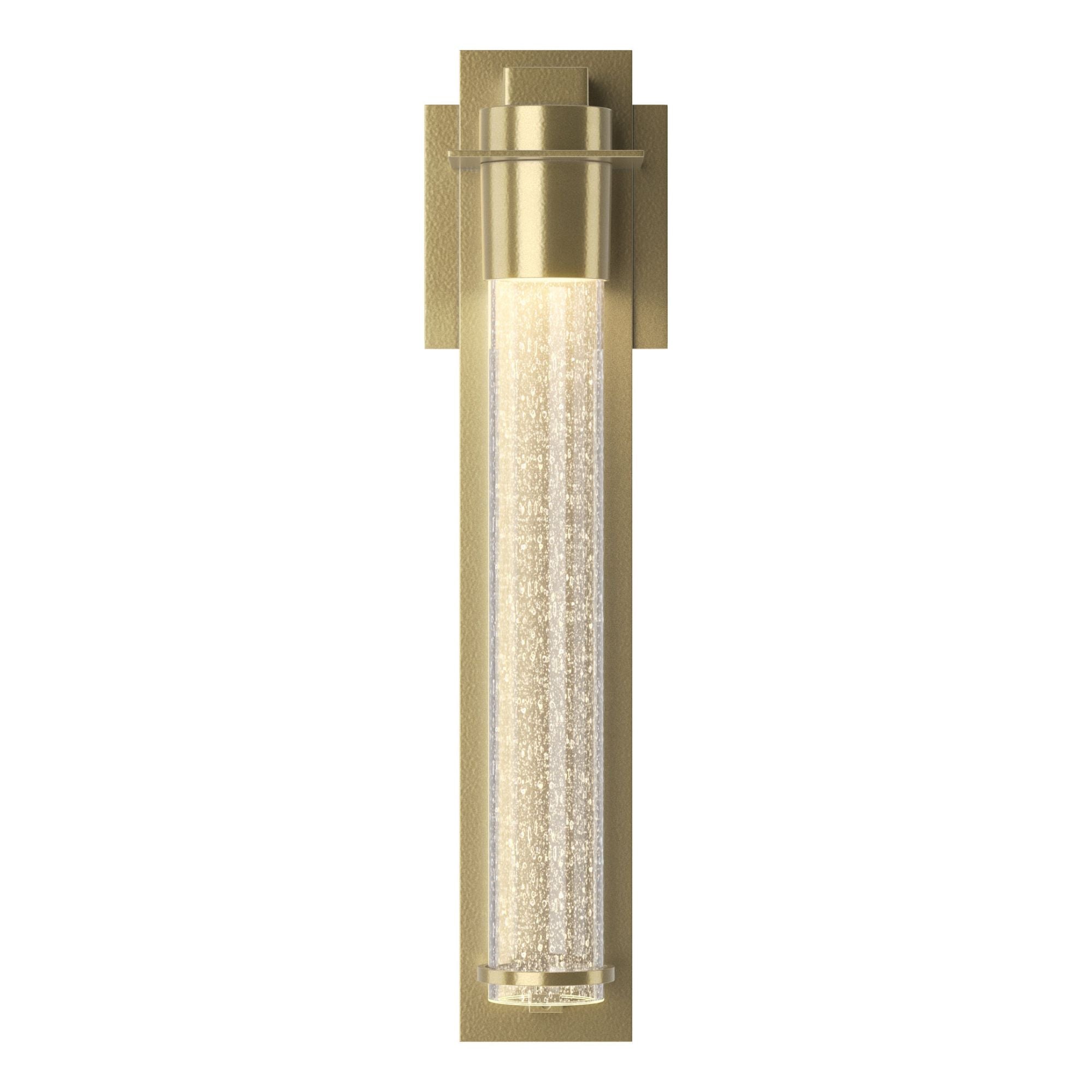 Airis Small Sconce 1-Light Seeded Clear Glass (II) in Modern Brass