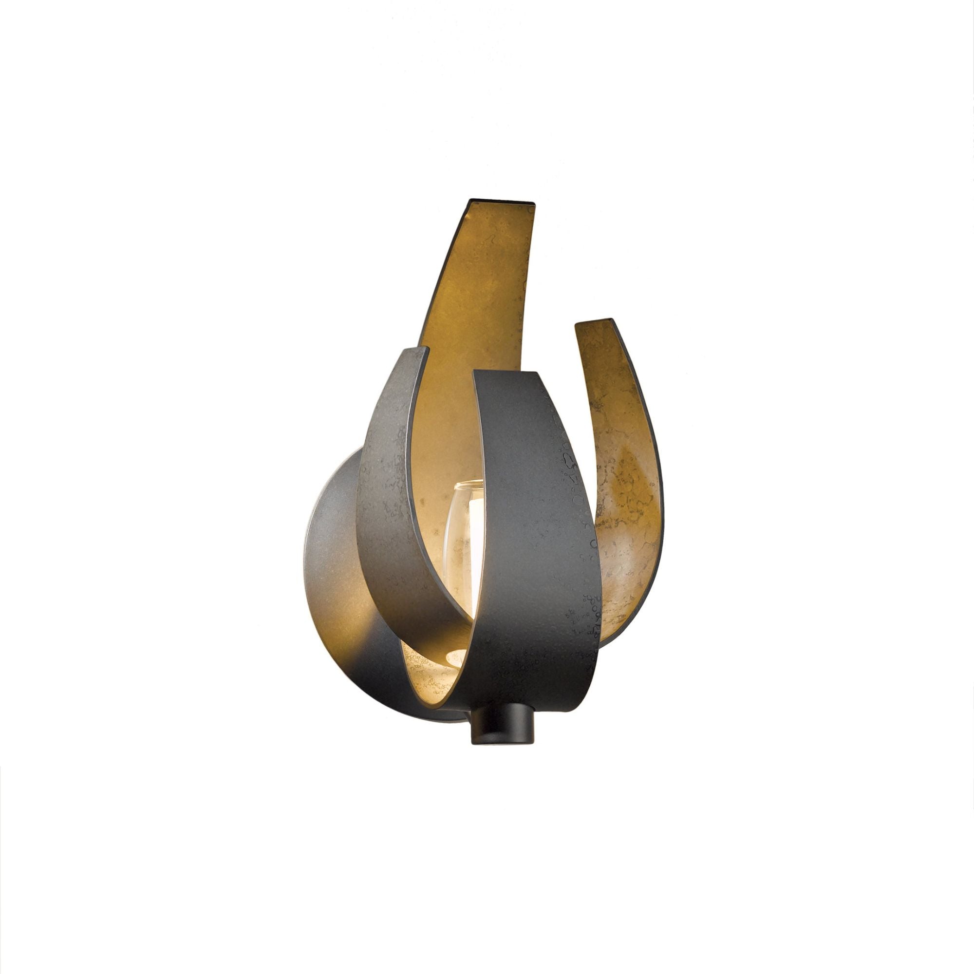 Corona Sconce 1-Light Clear Glass with Frosted Diffuser (YE) in Dark Smoke