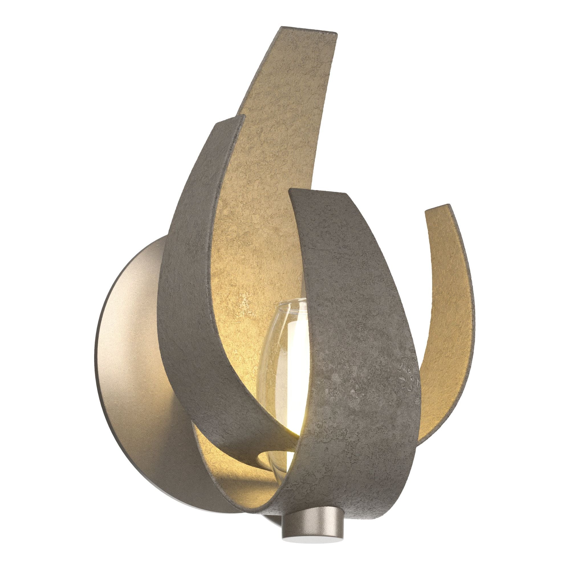 Corona Sconce 1-Light Clear Glass with Frosted Diffuser (YE) in Dark Smoke