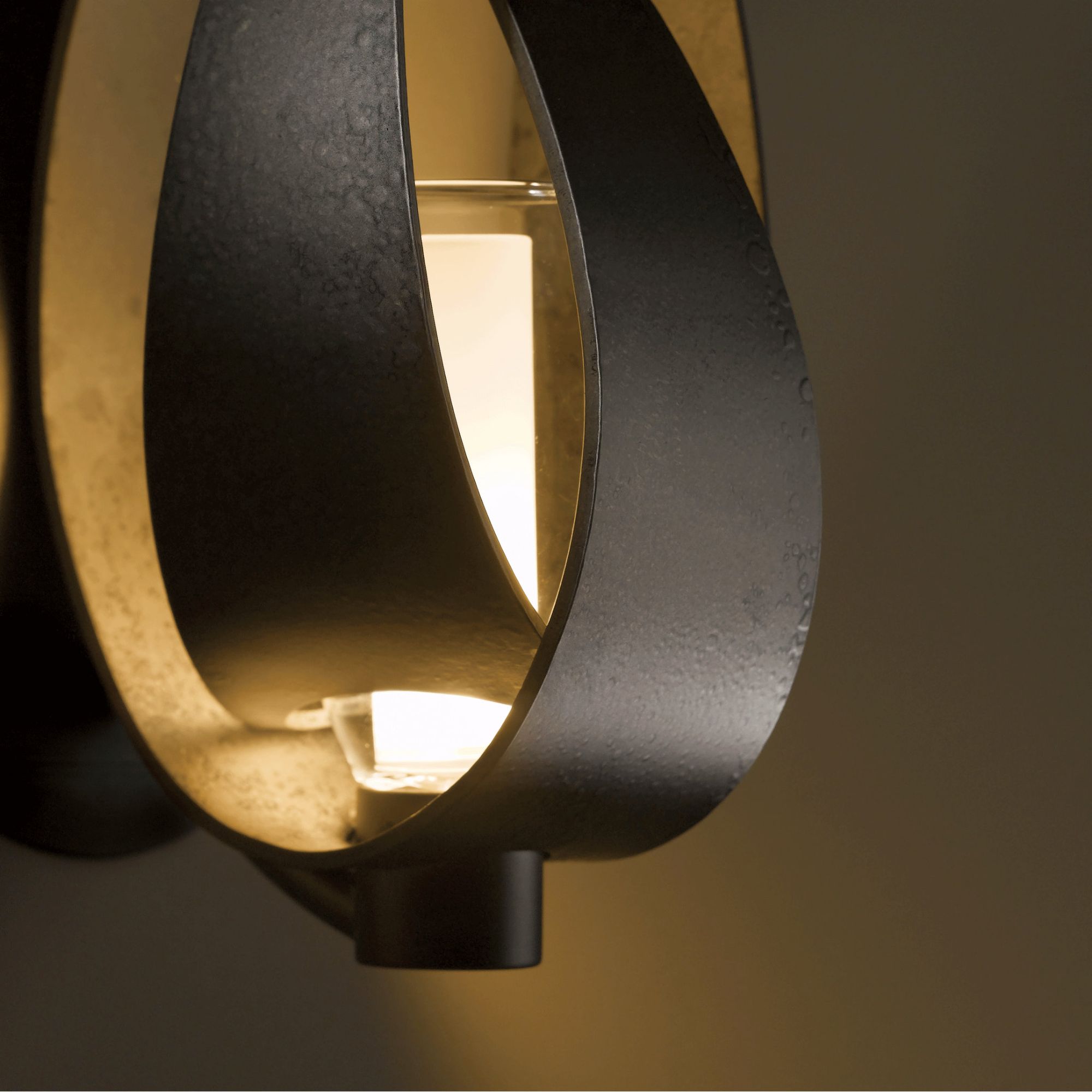 Corona Large Sconce 1-Light Clear Glass with Frosted Diffuser (YE) in Dark Smoke