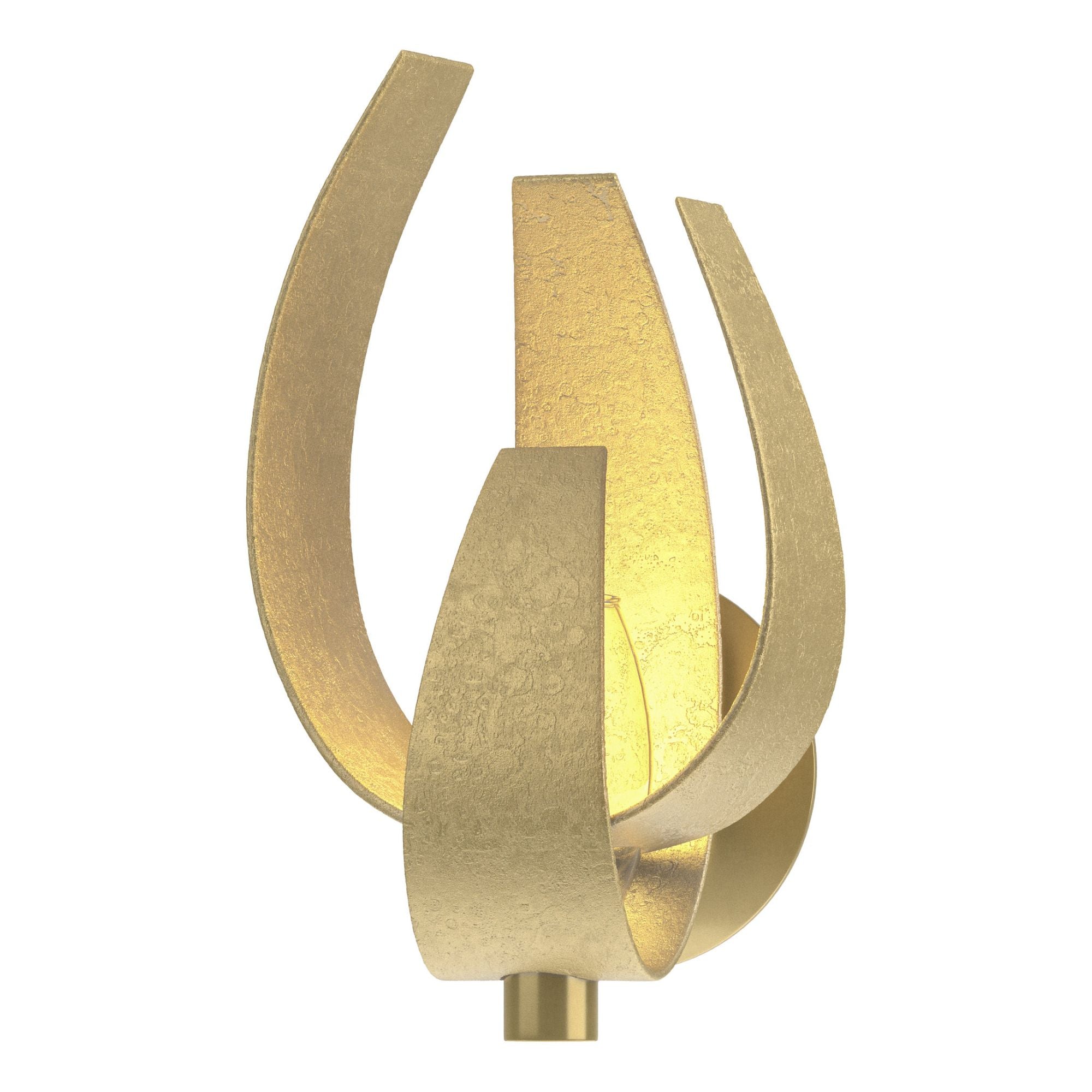 Corona Large Sconce 1-Light Clear Glass with Frosted Diffuser (YE) in Modern Brass