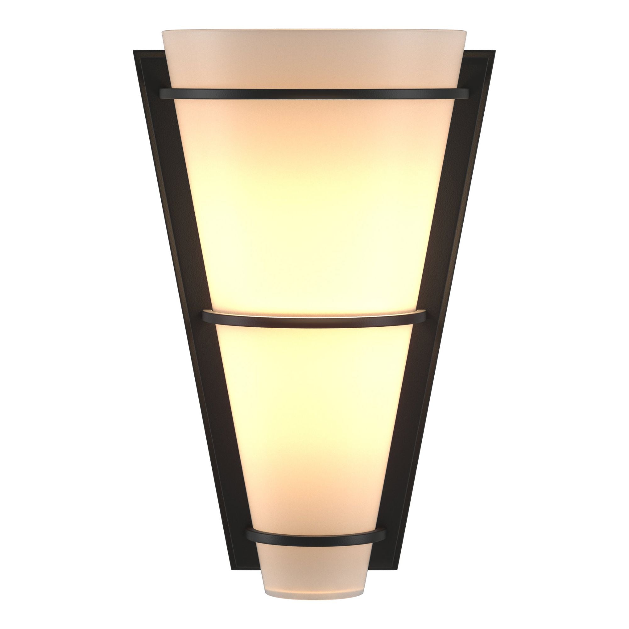 Suspended Half Cone Sconce 1-Light Opal Glass (GG) in Black