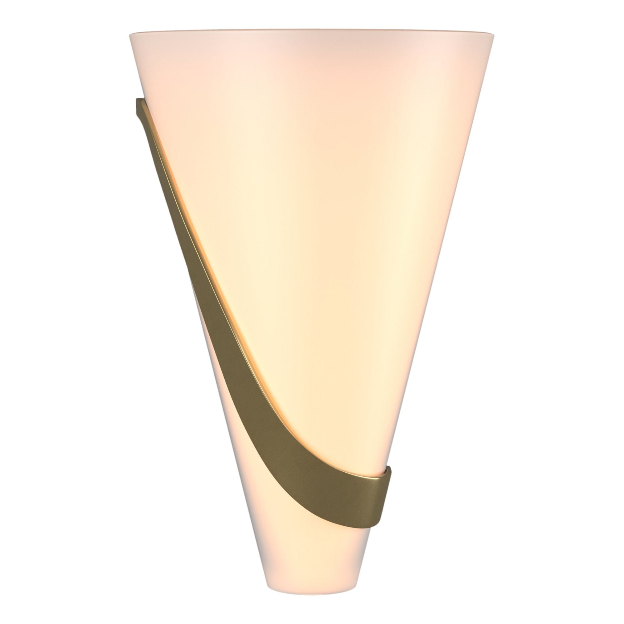 Half Cone Sconce 2-Light Left Facing Opal Glass (GG) in Modern Brass
