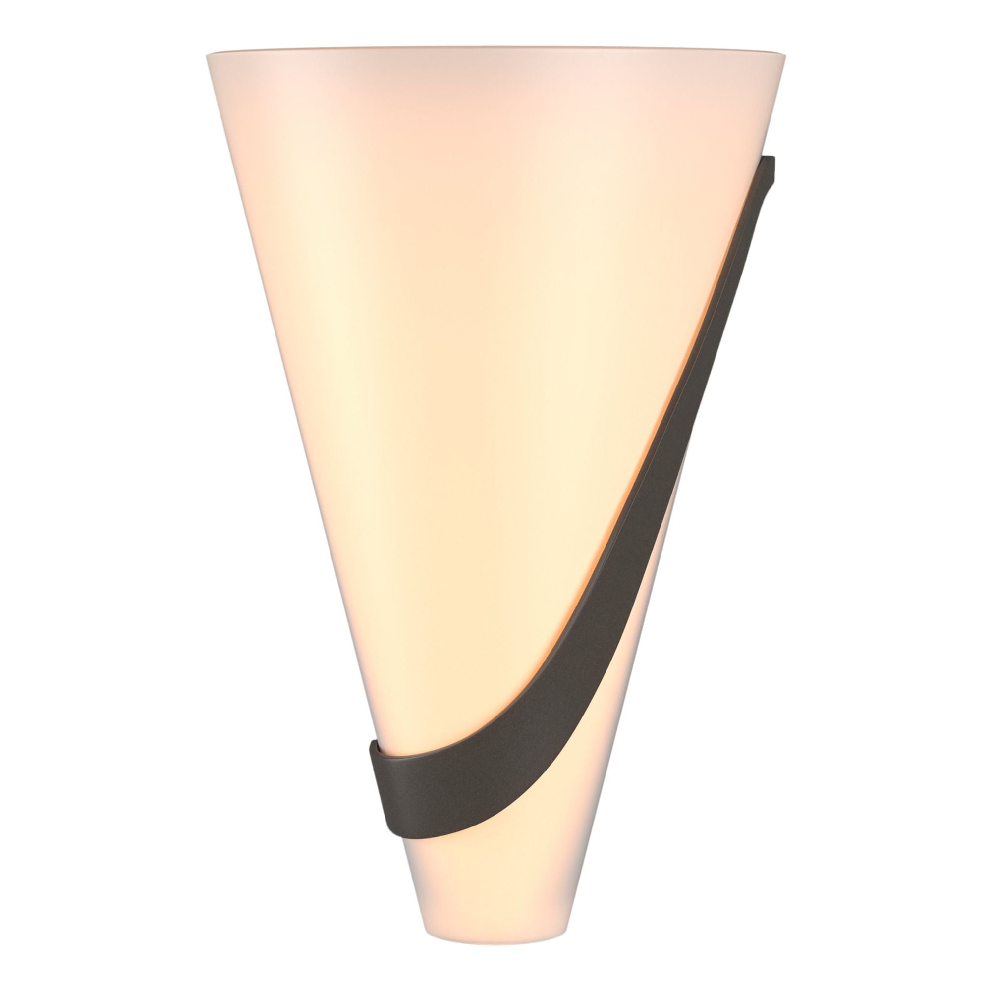 Half Cone Sconce 2-Light Right Facing Opal Glass (GG) in Dark Smoke
