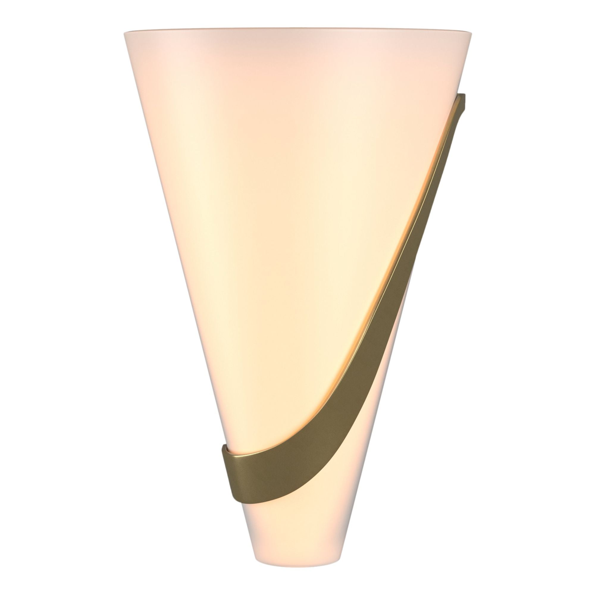 Half Cone Sconce 2-Light Right Facing Opal Glass (GG) in Modern Brass