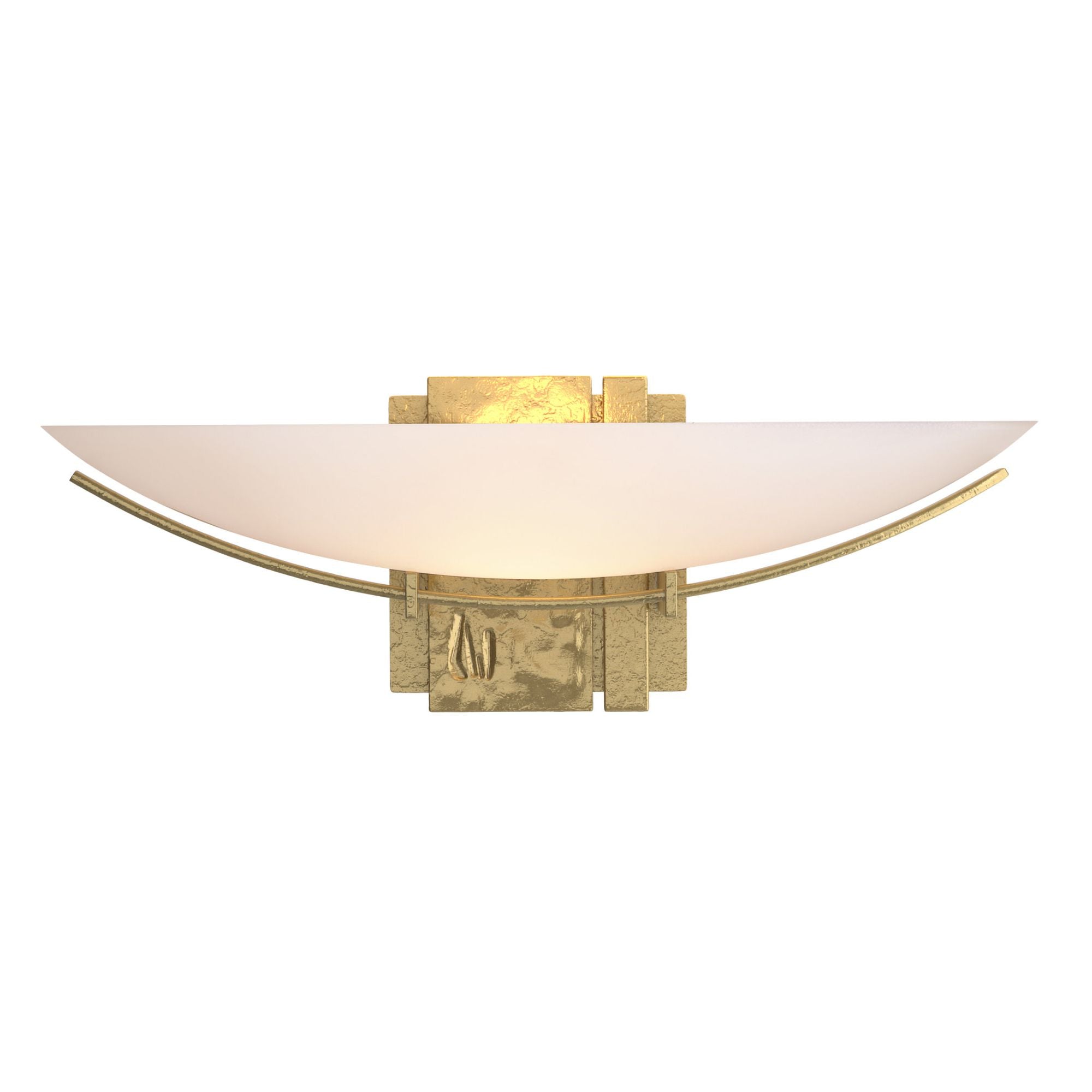 Oval Impressions Sconce 1-Light Opal Glass (GG) in Modern Brass