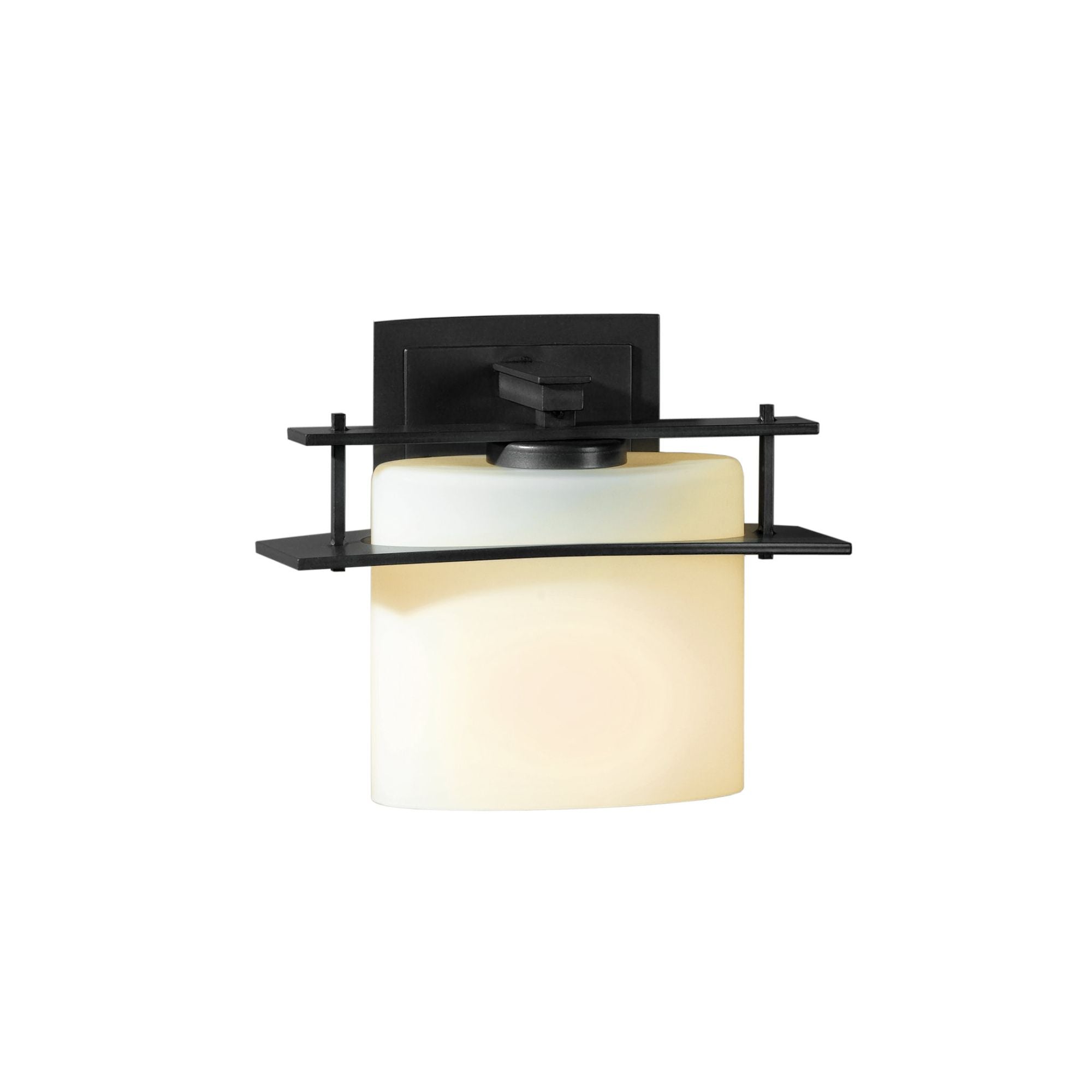 Arc Ellipse 1 Light Sconce 1-Light Opal Glass (GG) in Black