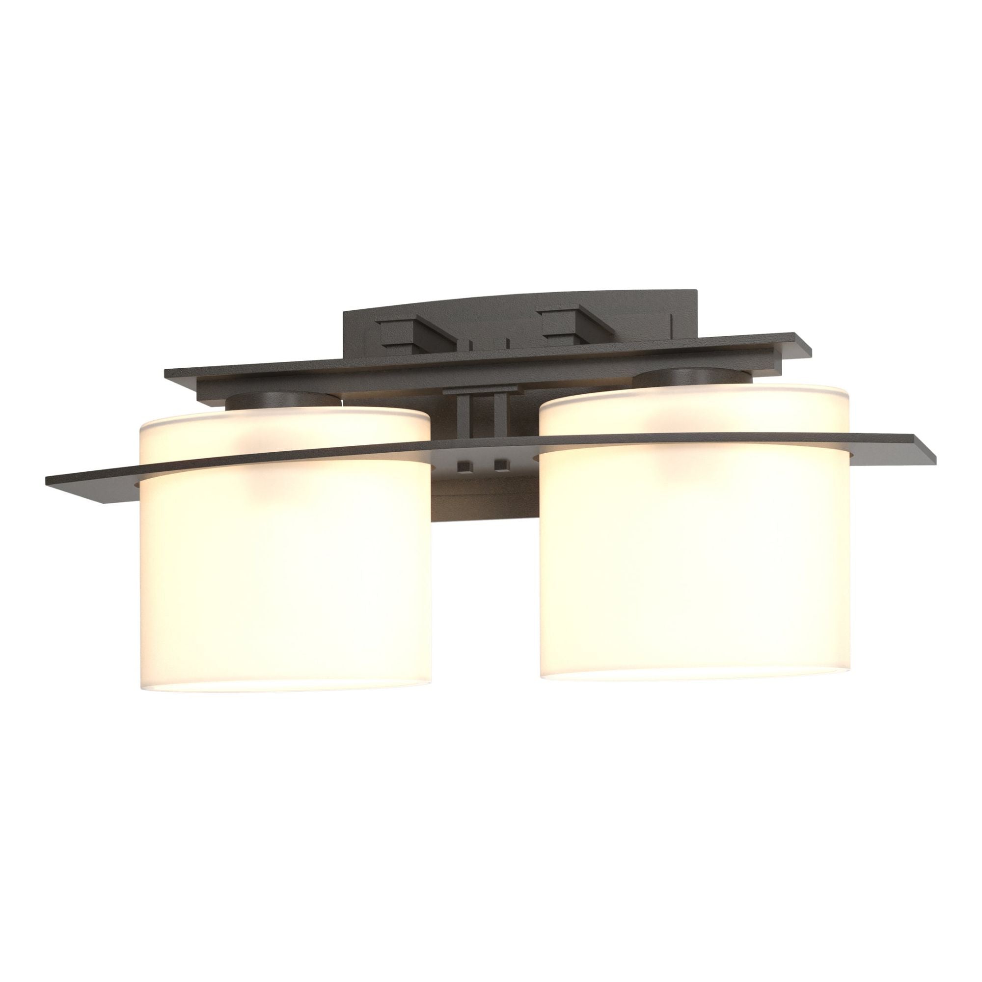 Arc Ellipse 2 Light Sconce 2-Light Opal Glass (GG) in Dark Smoke